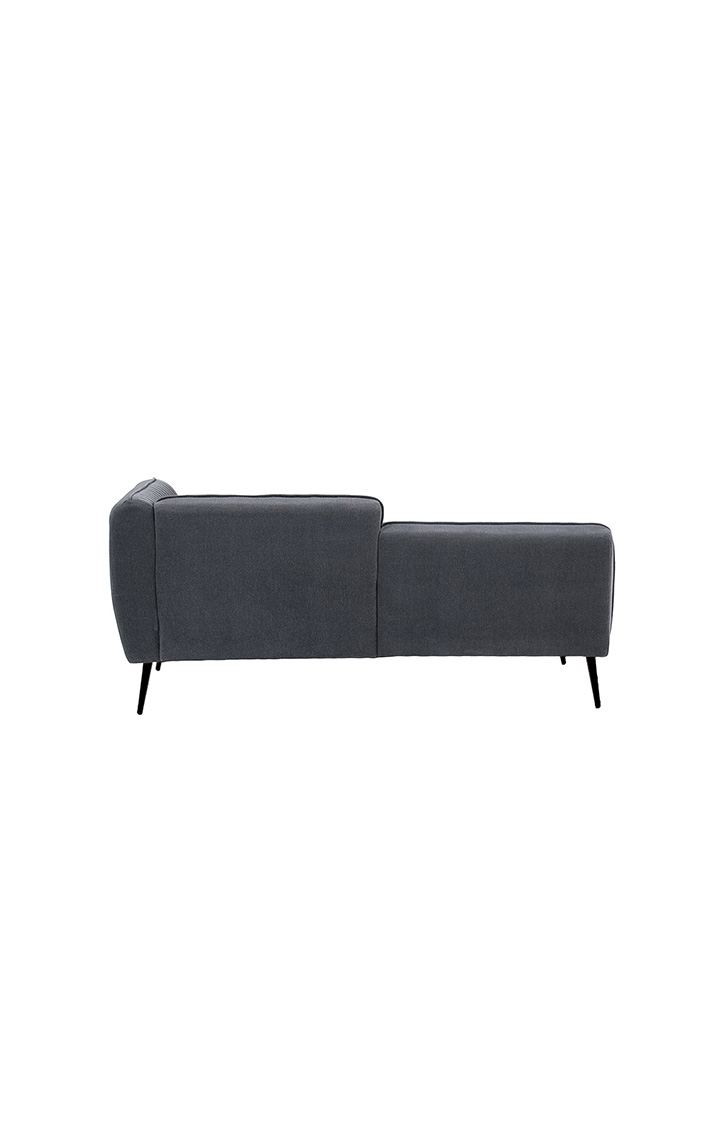 neudot Diva RHS Sofa Chaise Lounger with Black Legs for Living Room|Bedroom|2 Person Sofa|Diwan|Premium Fabric | Solid Wood Frame|2 Seater (Colour : Graphite Grey (DIY))