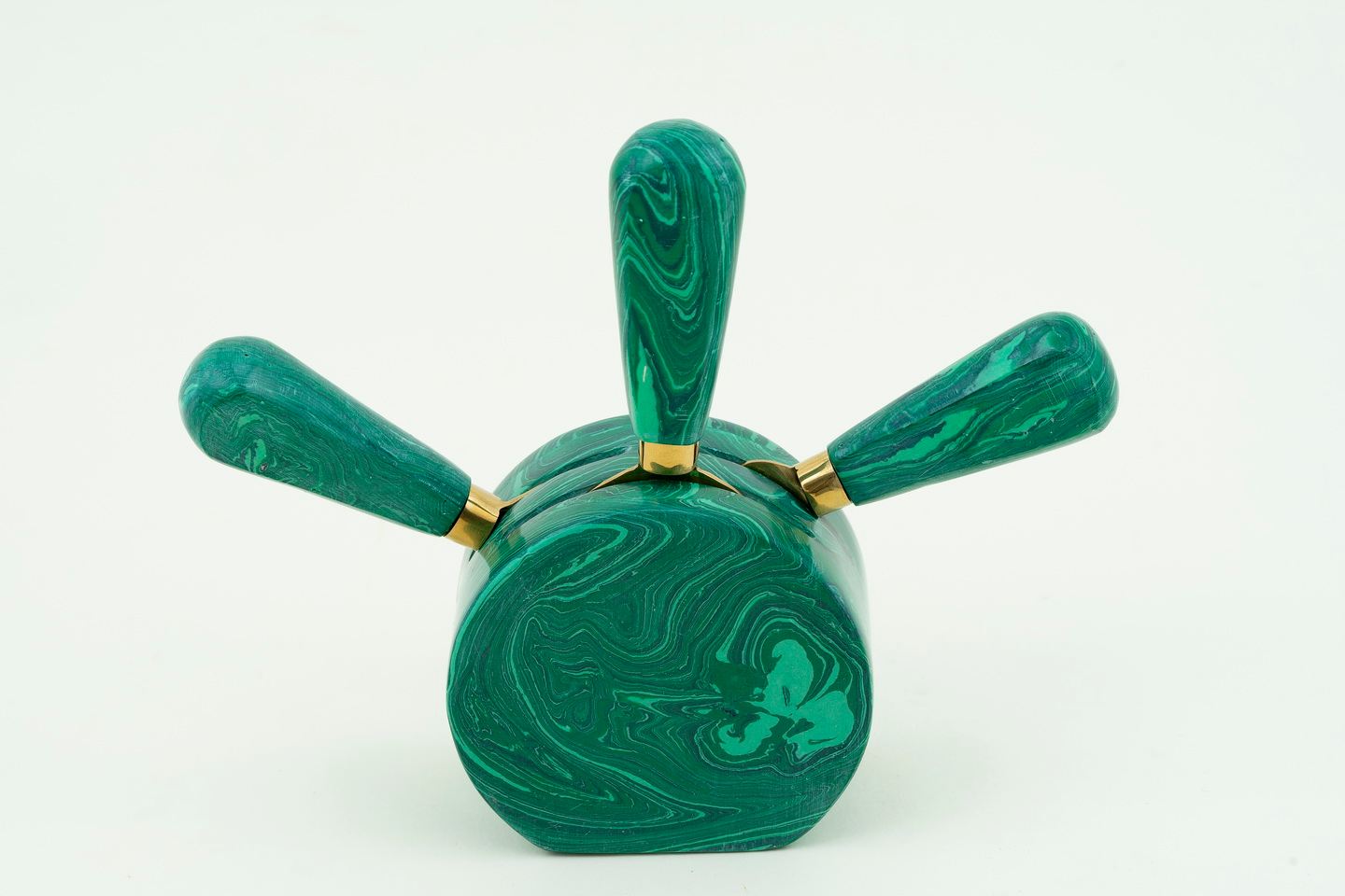 Malachite green knife set with stand