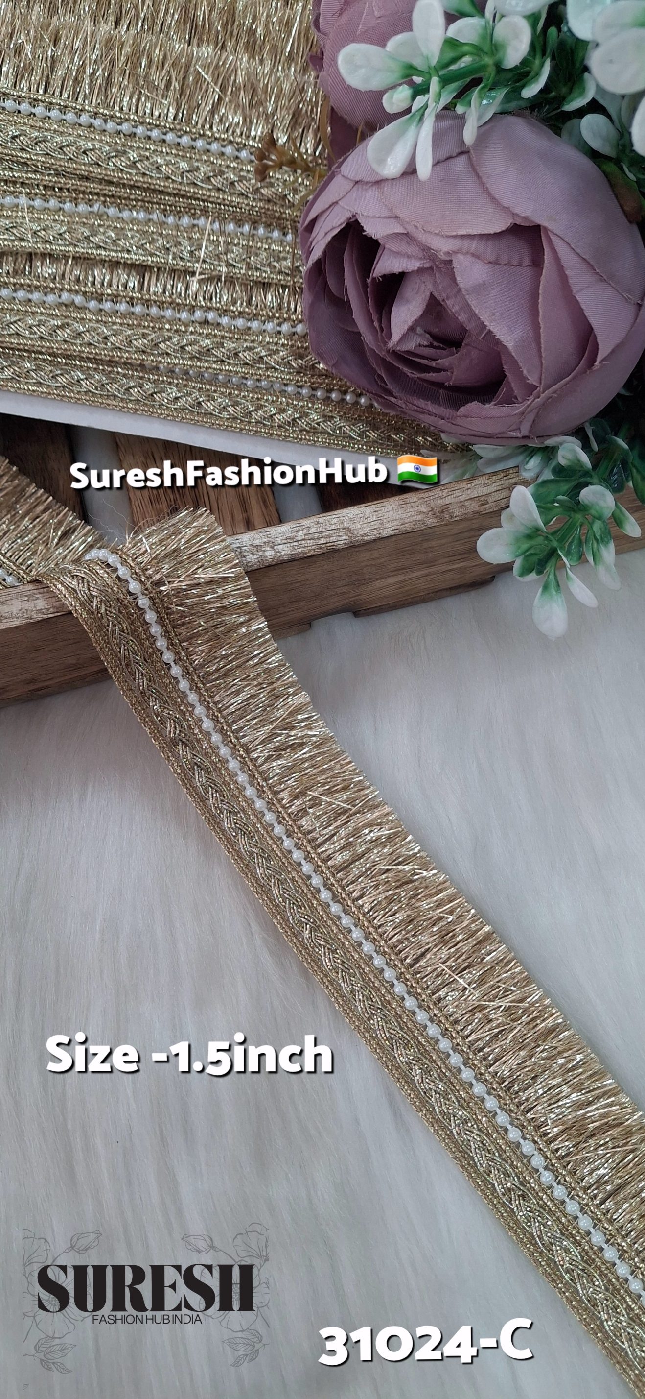 Pearl Badla Fringe Jhalar Lace