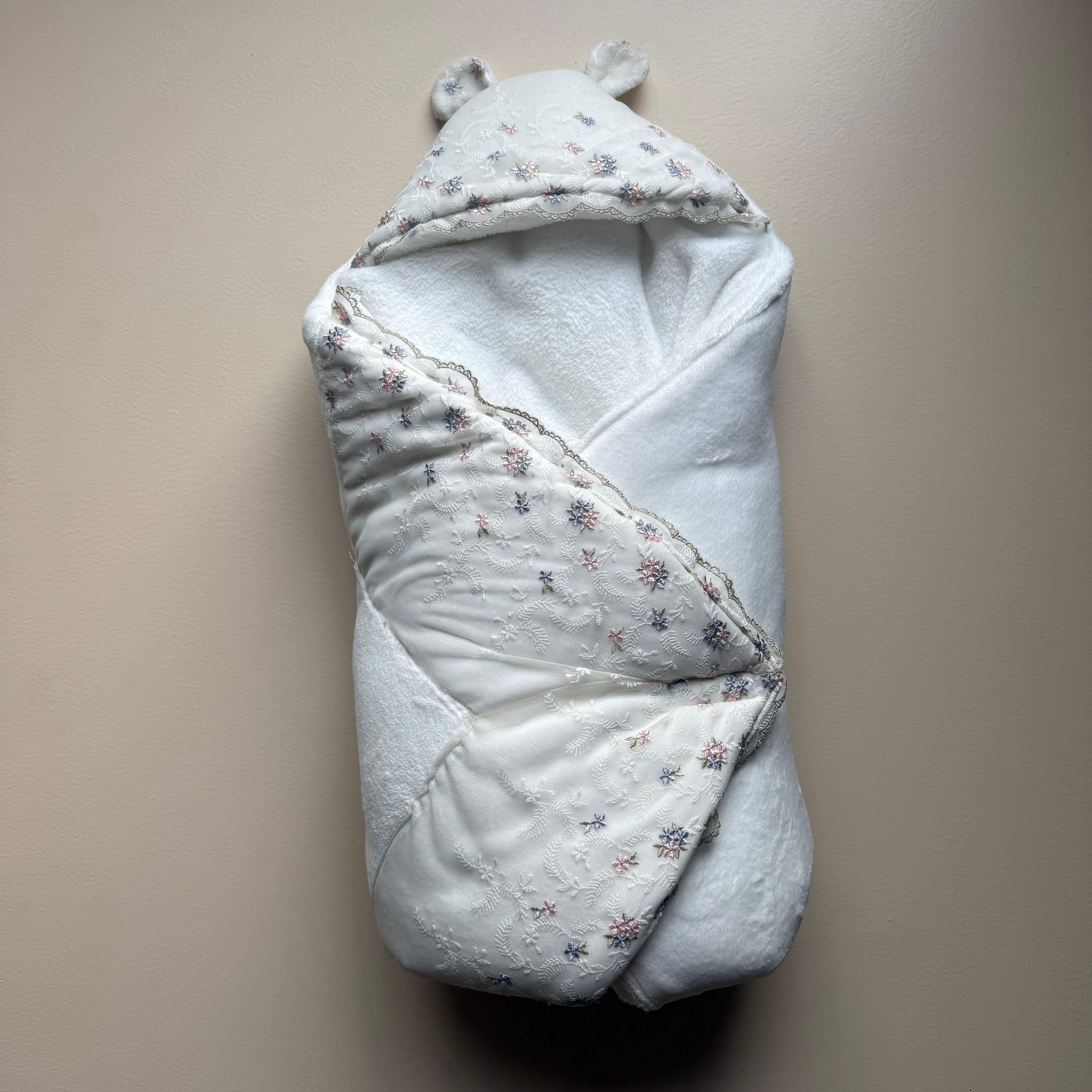 WinterPetal Embroidered Lace Quilt