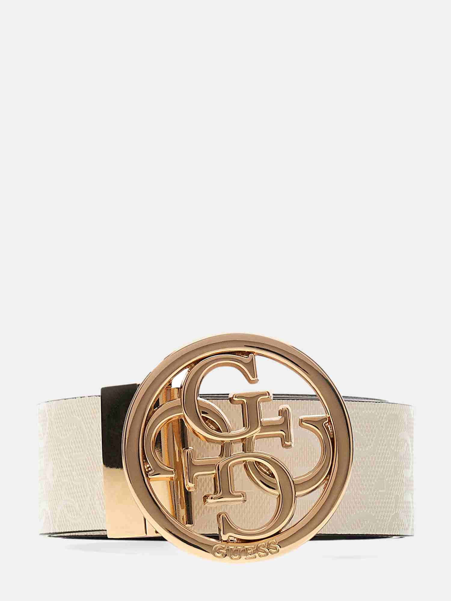 Guess Off White PU Textured WOMEN Belt