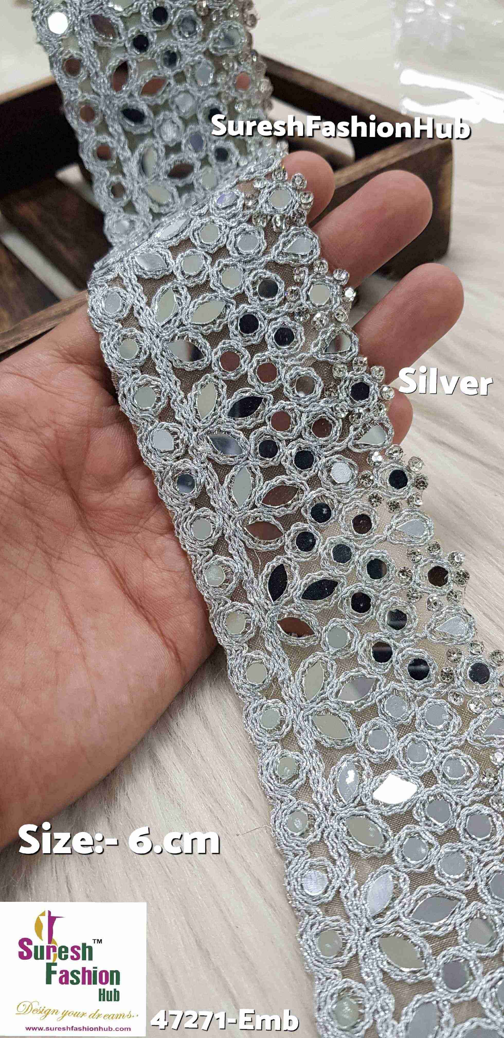 Handcrafted Silver Celestial Mirror Lace