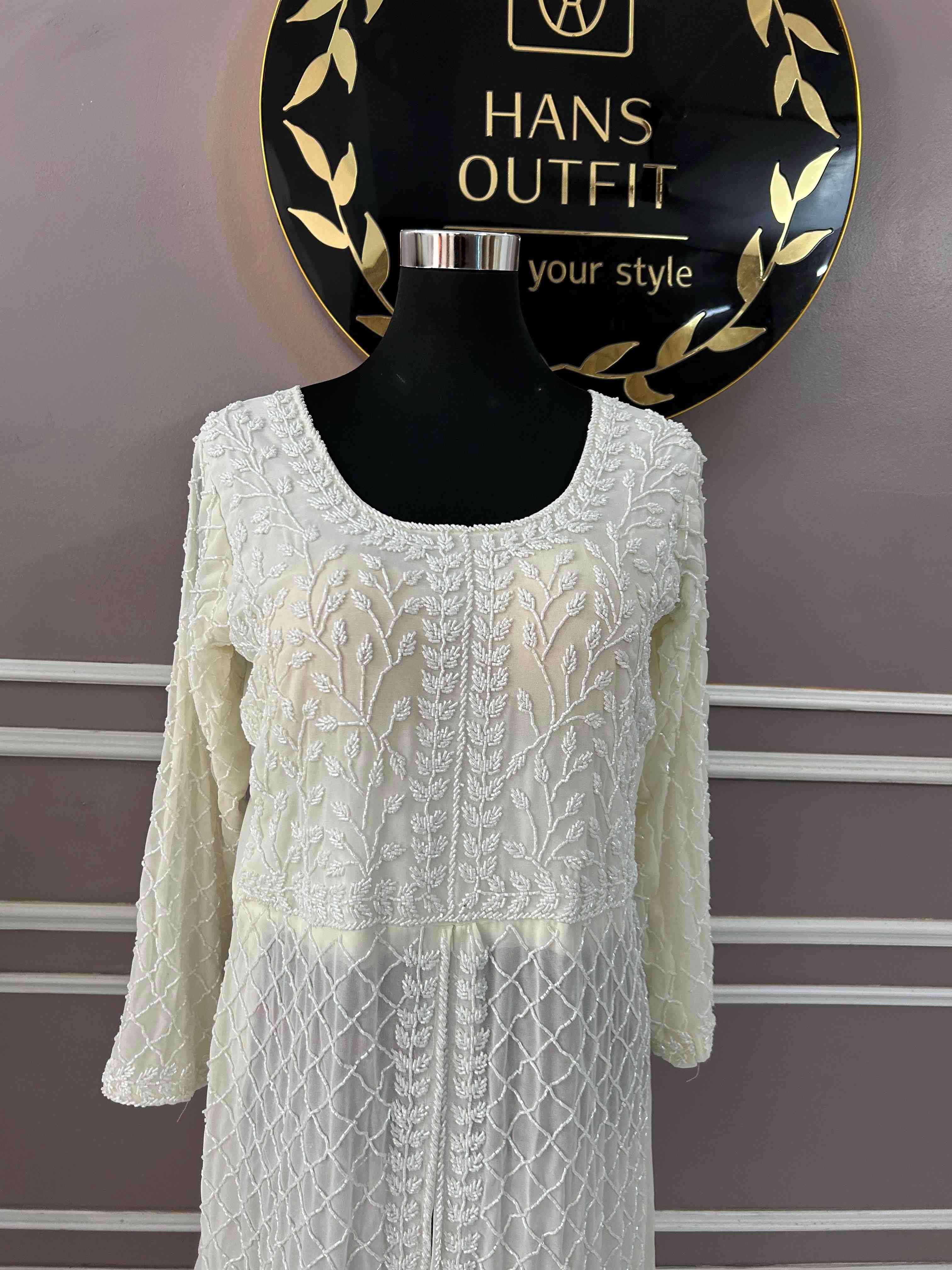 White Elegant Embroidered Dress