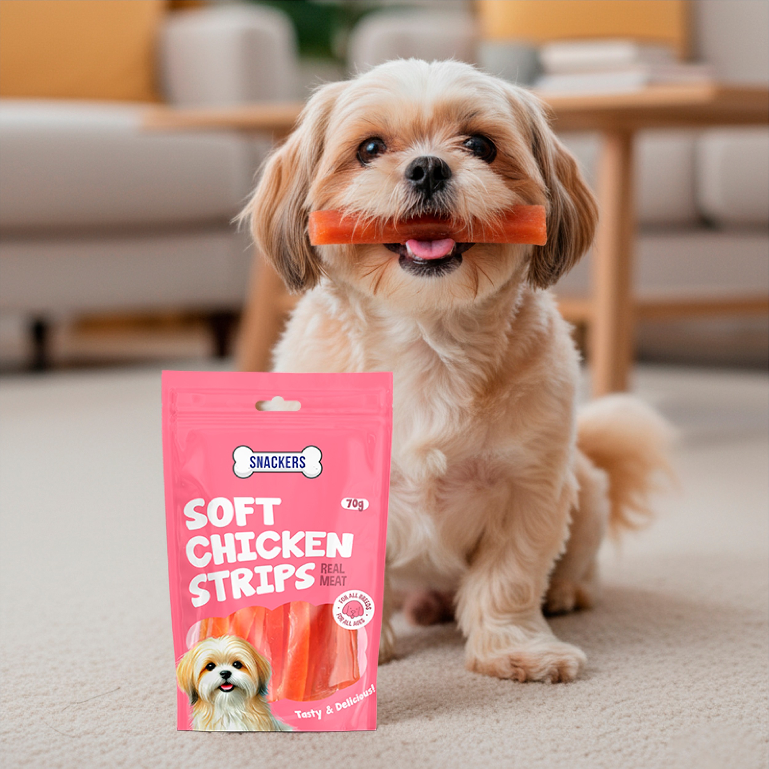 Snackers Soft Chicken Strips 70G CL – (Best Before Dec’26)