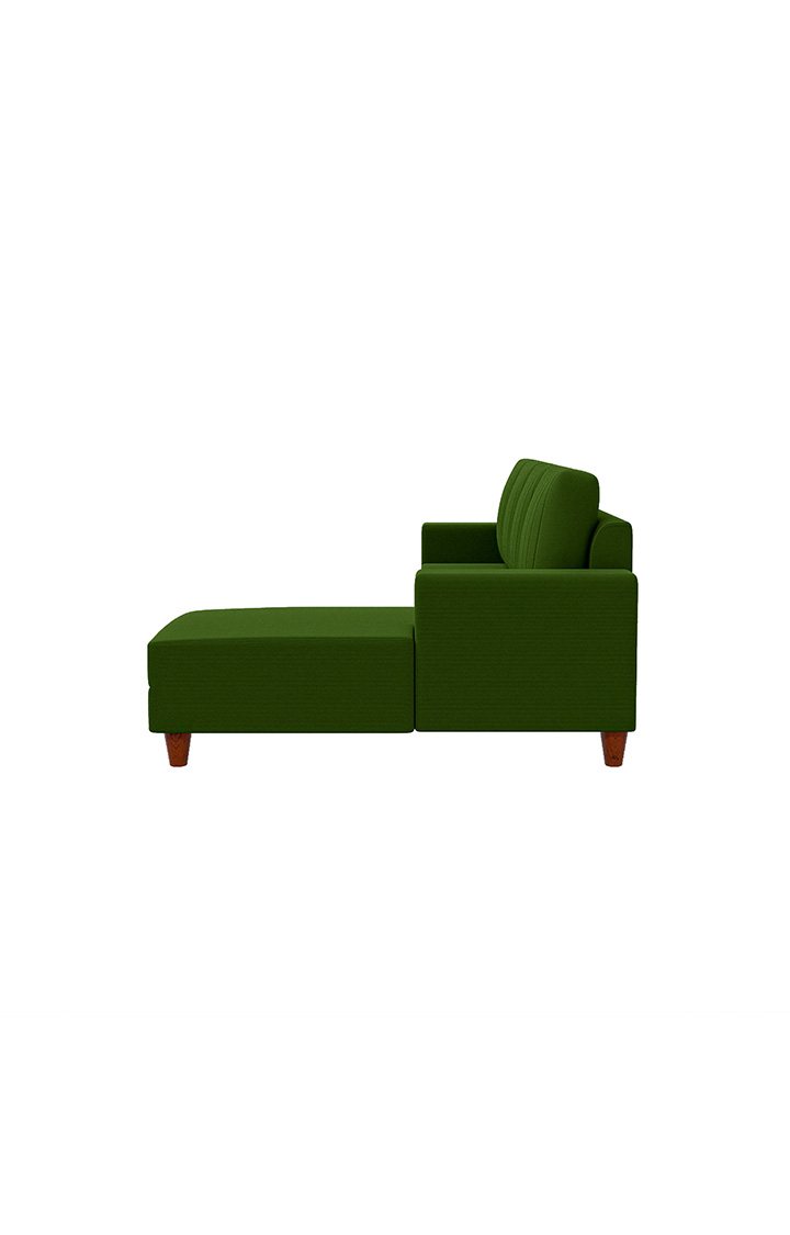 neudot Roman LHS Sectional Sofa for Living Room |6 Person Sofa|Premium Fabric with Cushioned Armrest | Solid Wood Frame|6 Seater in Emerald Green Color
