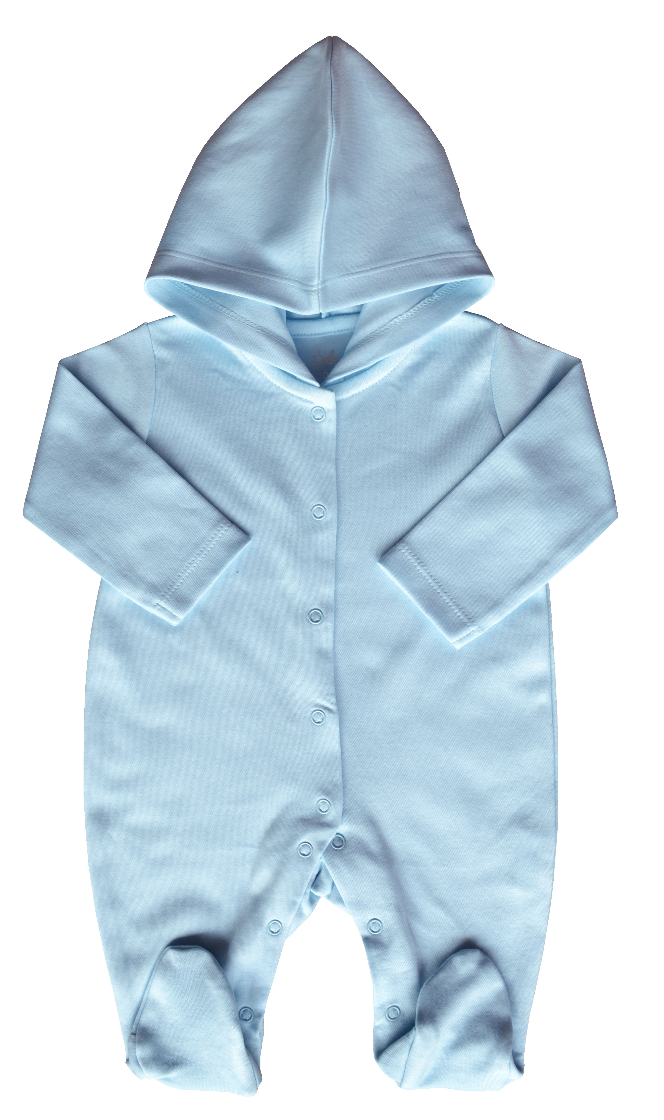 Blue Long Full Romper with hood & feet/Hoody Sleeper(100% Cotton) Hoody Sleeper (100% Cotton)