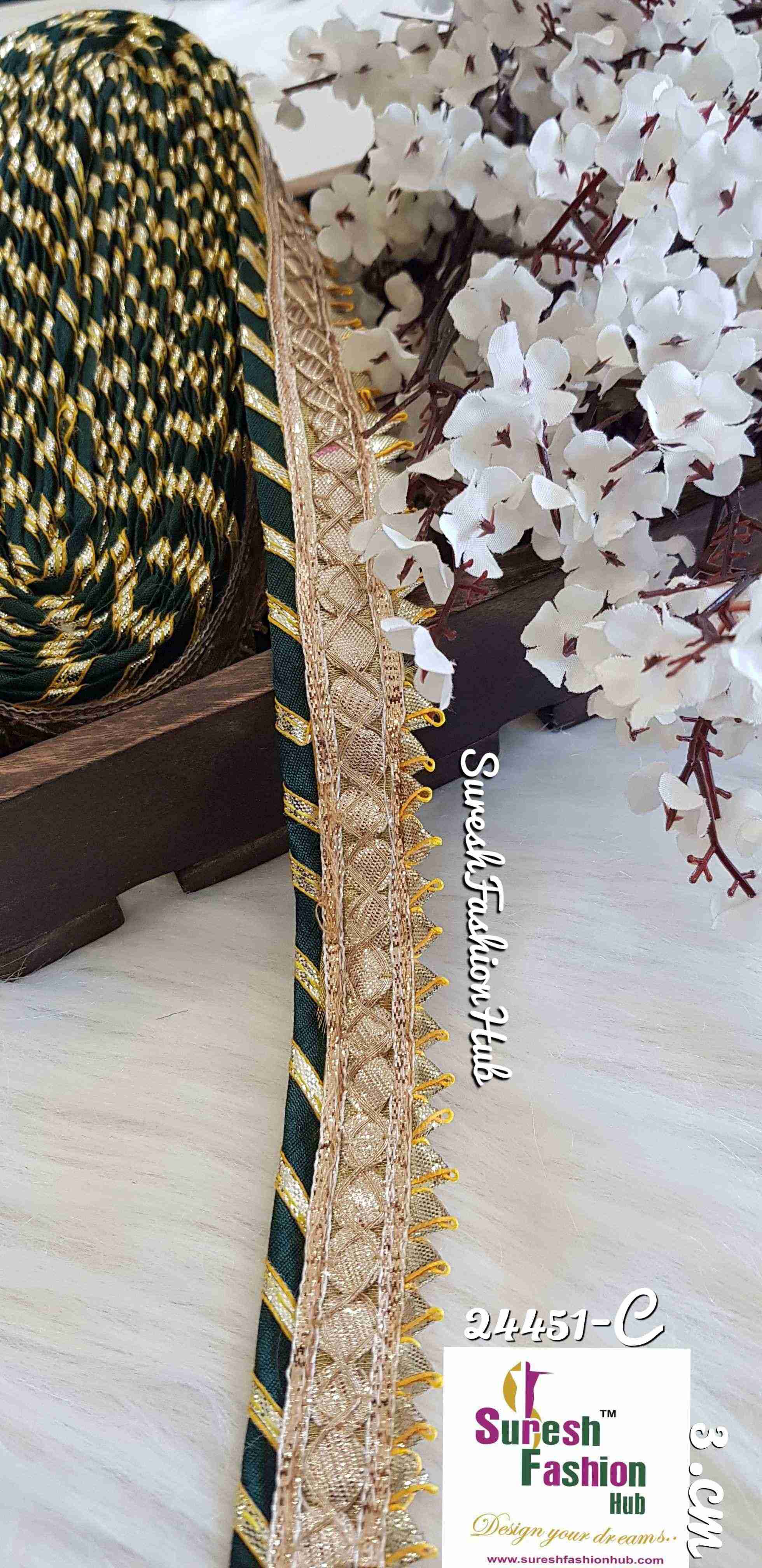 Designer Dark Green Gota Patti Trim