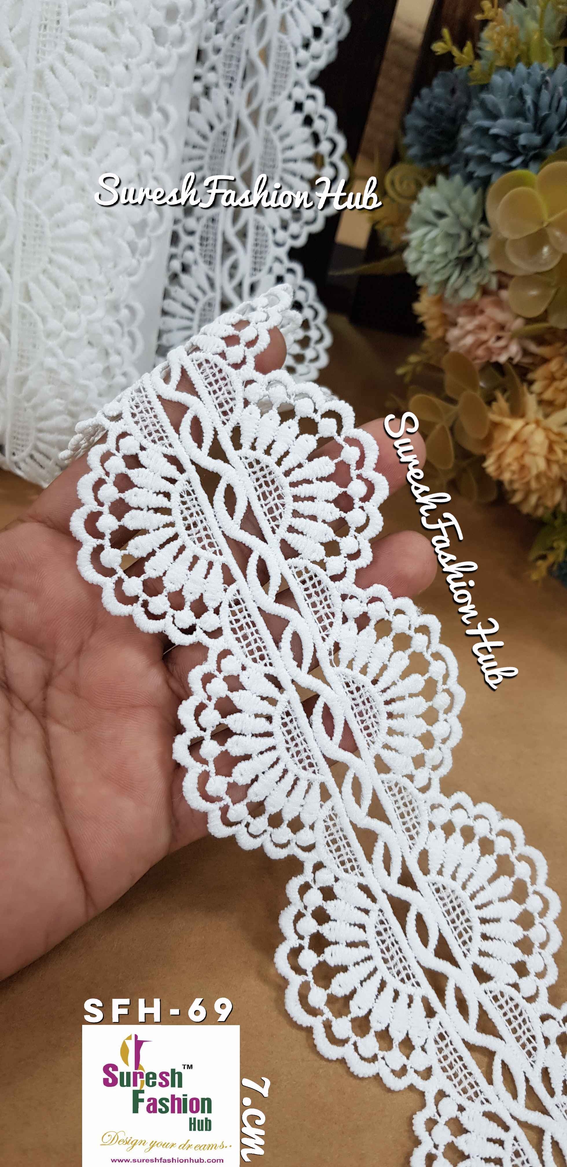 Dyeable cotton flower lace trim 