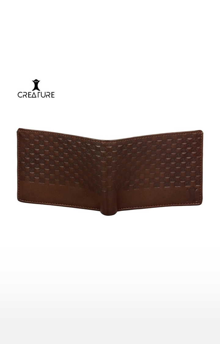 CREATURE | CREATURE Tree Brown Sleek and Bi-fold Embossed PU Leather Wallet with Multiple Card Slots for Men 3