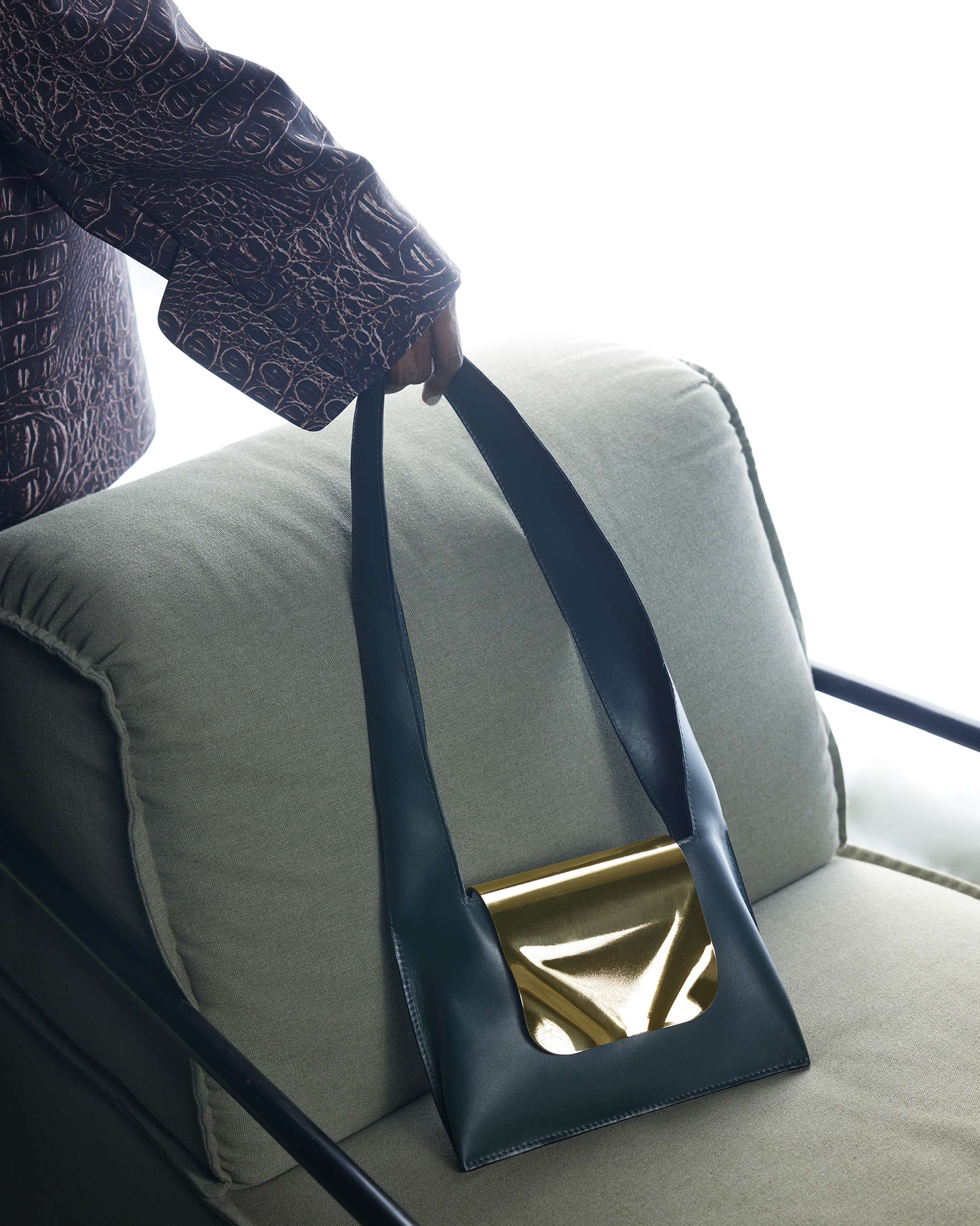 Metal Flap Bag - Green