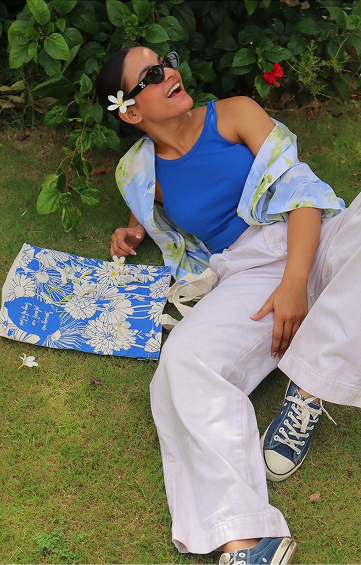 Zipper Tote Bag - Flowers