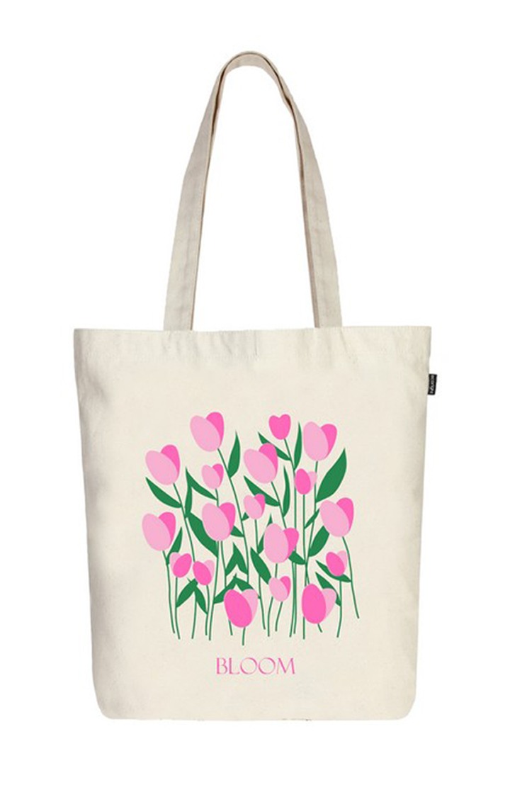 Zipper Tote Bag - Tulips