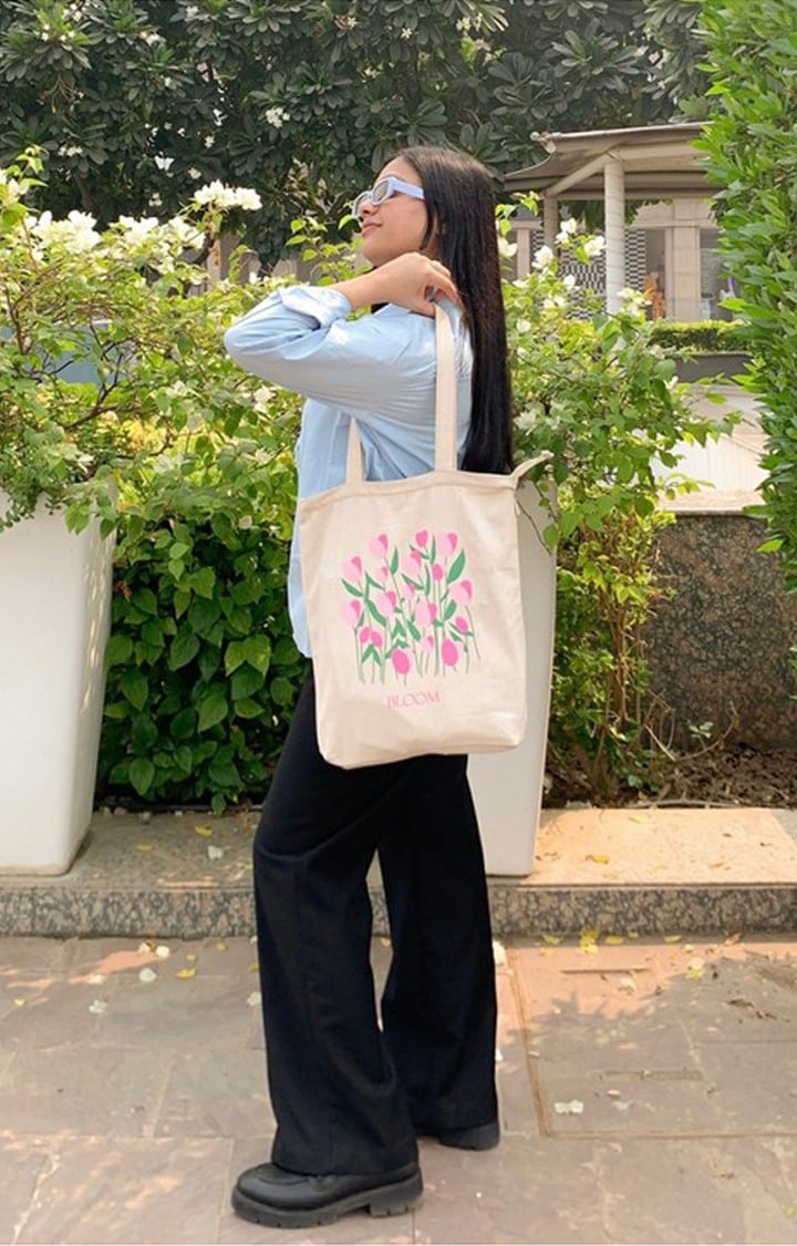 Zipper Tote Bag - Tulips