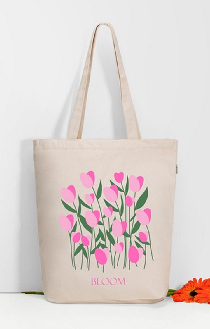 Zipper Tote Bag - Tulips