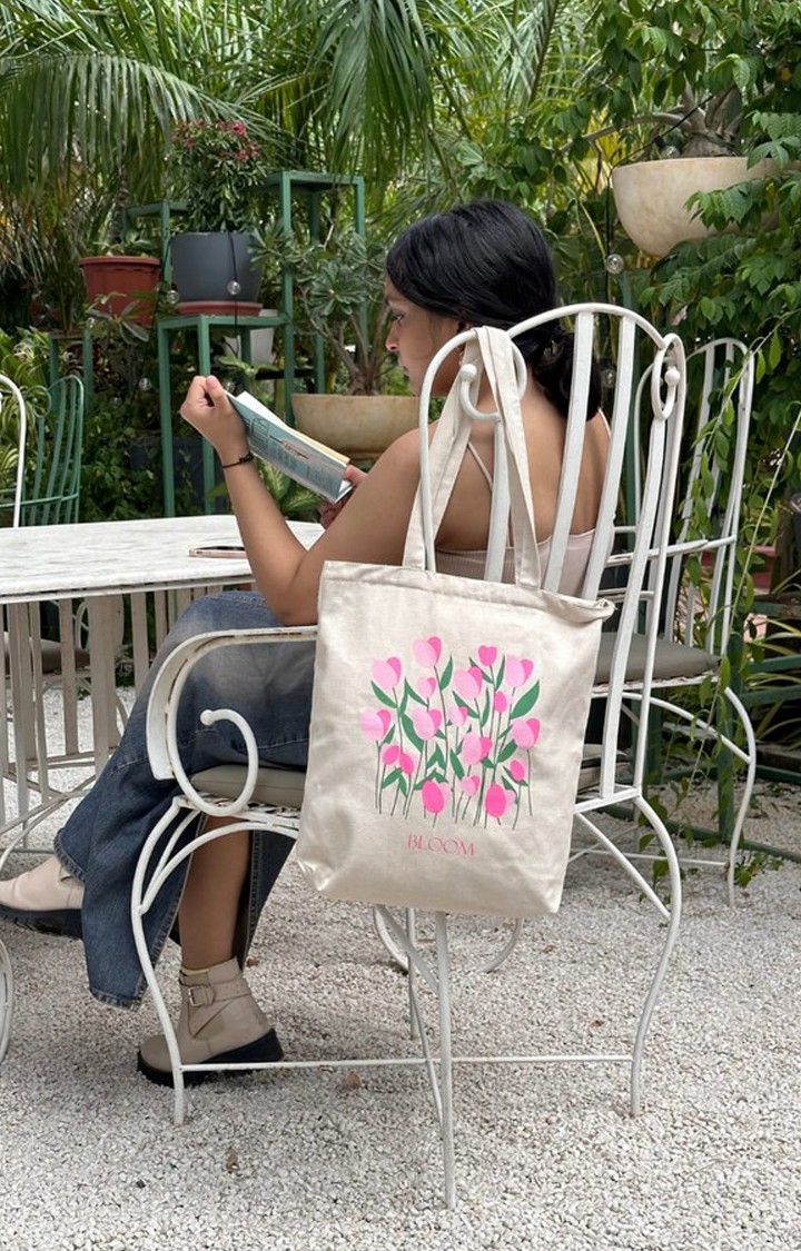 Zipper Tote Bag - Tulips