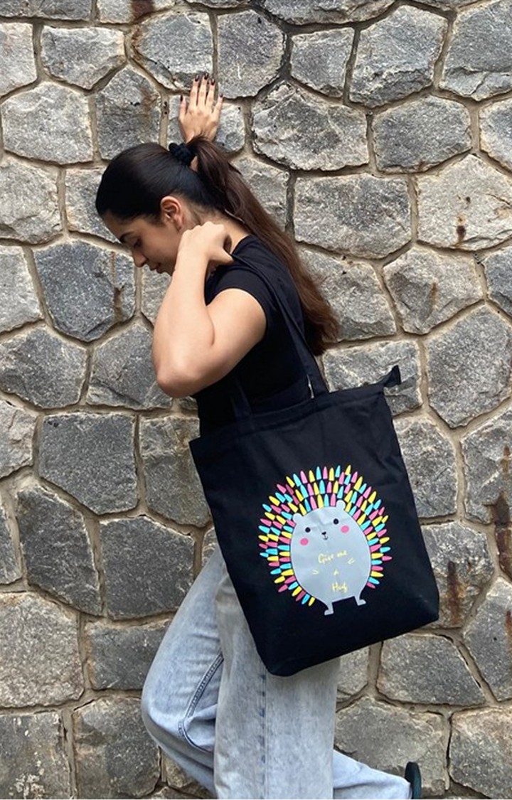 Zipper Tote Bag - Porcupine Hug