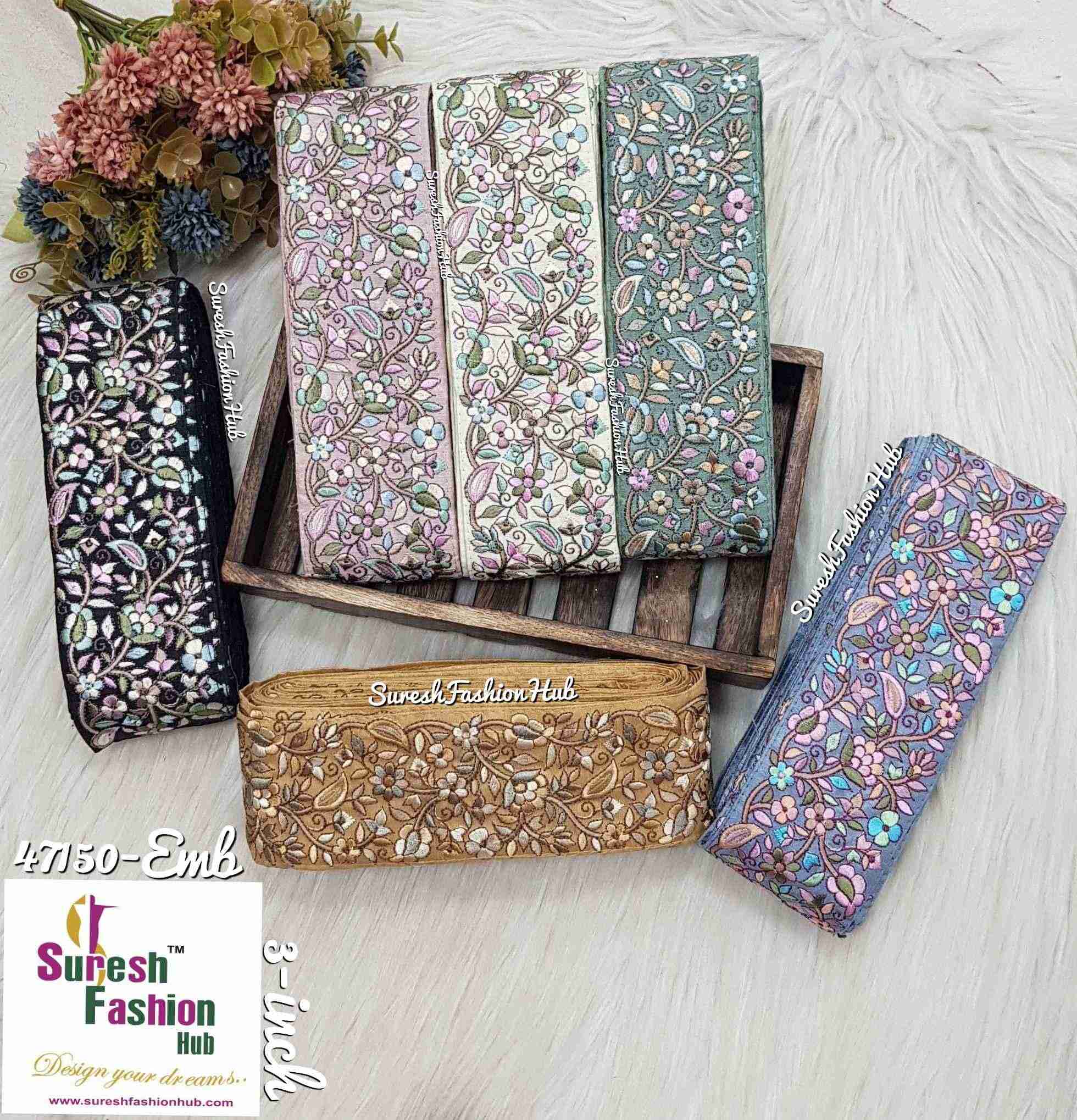 Parsi Embroidered Borders