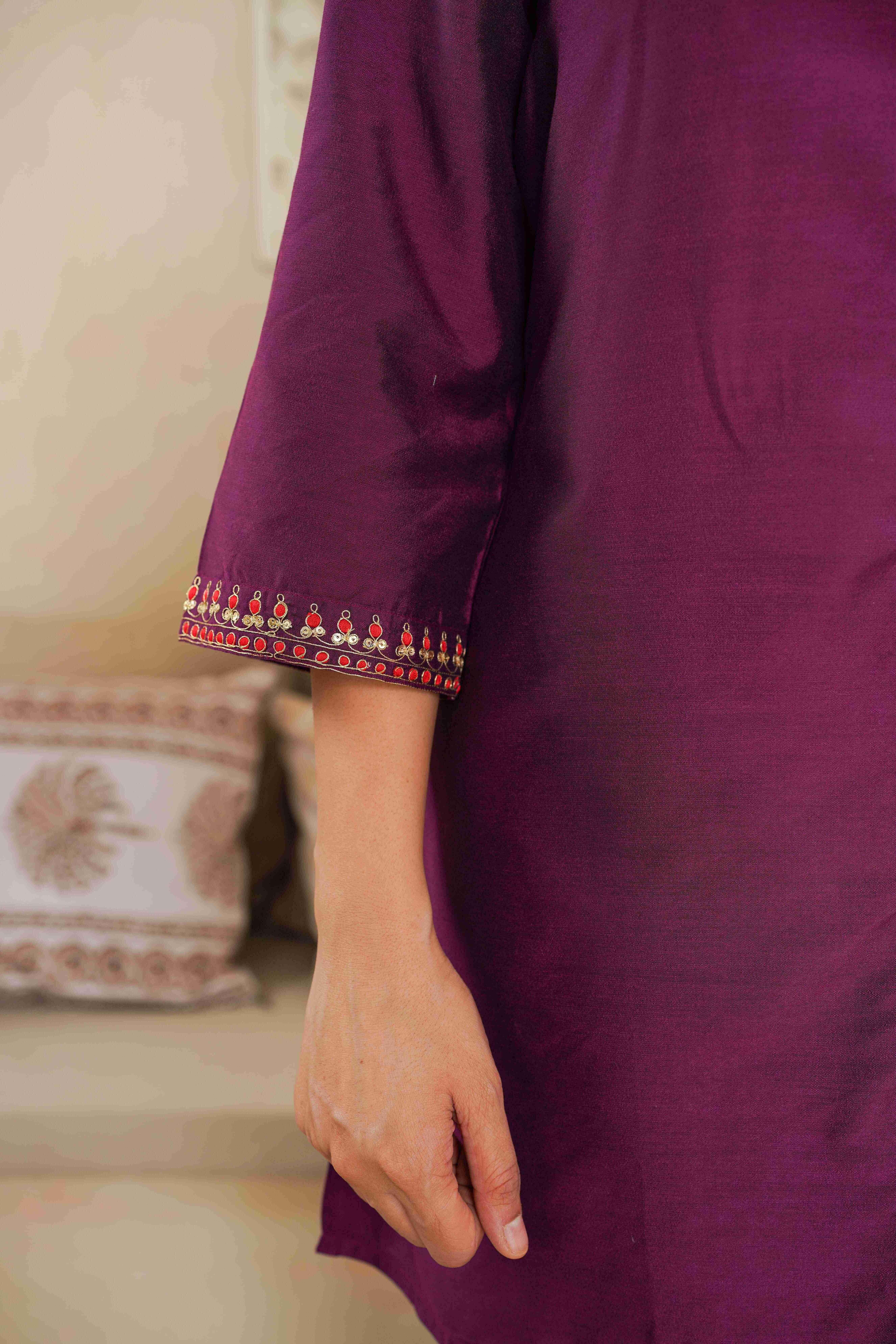 BEAUTIFUL PURPLE EMBROIDERED CO-ORD SET