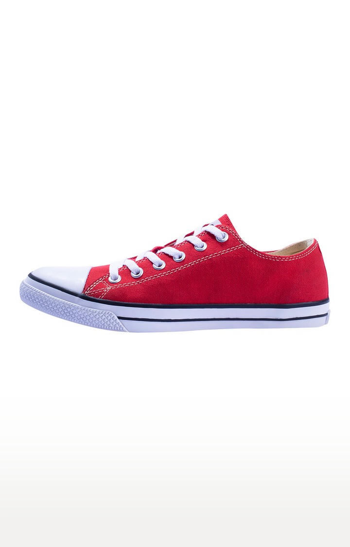 Eeken Red Canvas Lightweight Casual Shoes For Men By Paragon