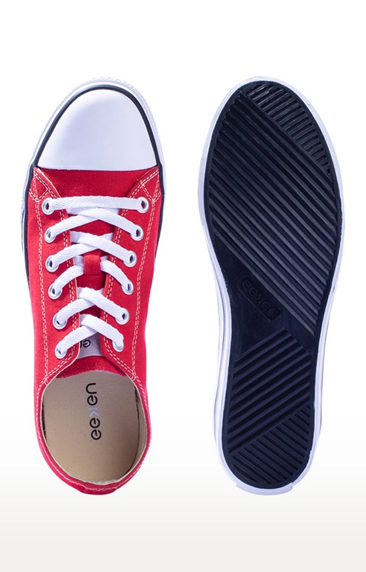 Eeken Red Canvas Lightweight Casual Shoes For Men By Paragon