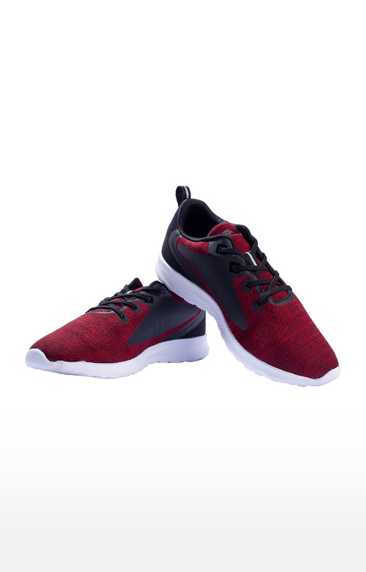 EEKEN | Eeken Red-Black Athleisure Lightweight Casual Shoes For Men By Paragon 4