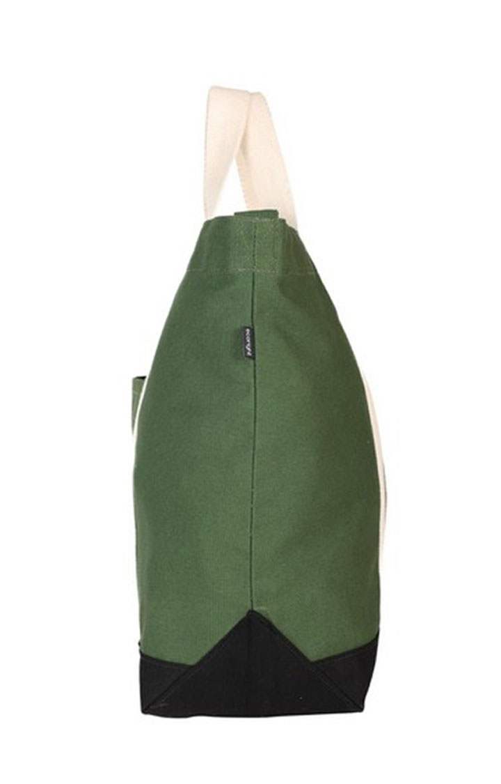 Green Canvas Crossbody Tote Bag