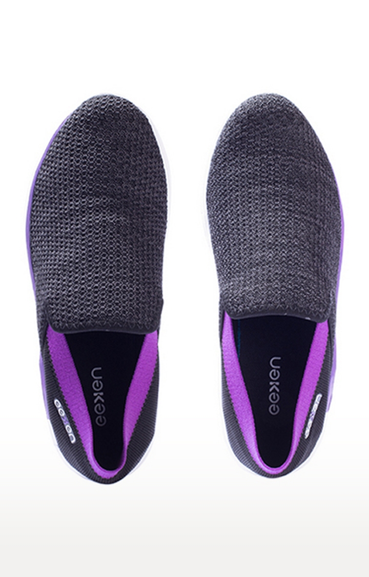 EEKEN | Eeken Black-Lavender Athleisure Lightweight Casual Shoes For Women By Paragon 4