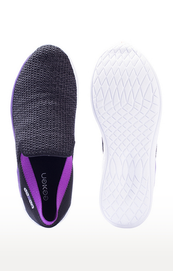 EEKEN | Eeken Black-Lavender Athleisure Lightweight Casual Shoes For Women By Paragon 5