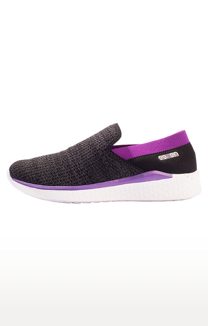 EEKEN | Eeken Black-Lavender Athleisure Lightweight Casual Shoes For Women By Paragon 2