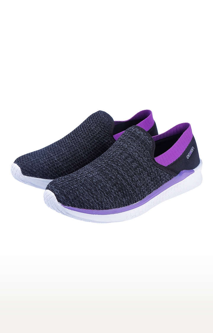EEKEN | Eeken Black-Lavender Athleisure Lightweight Casual Shoes For Women By Paragon 0