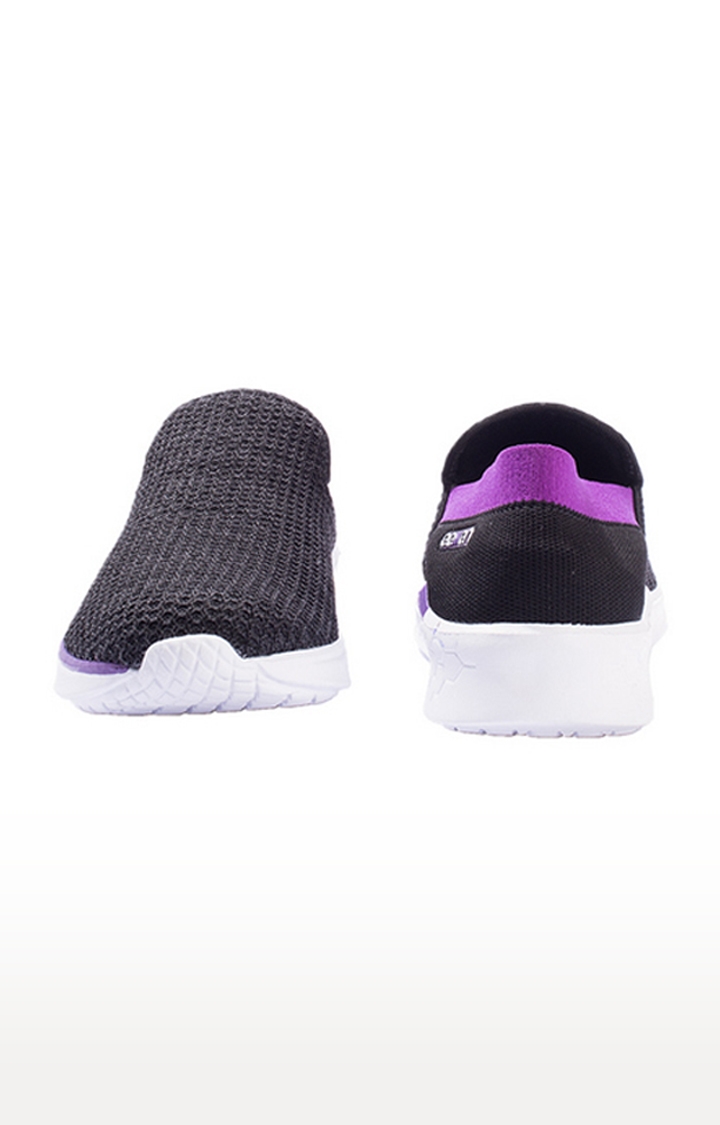 EEKEN | Eeken Black-Lavender Athleisure Lightweight Casual Shoes For Women By Paragon 3
