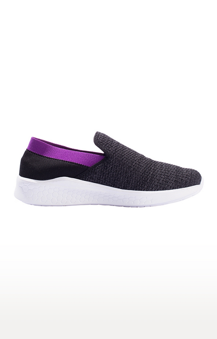 EEKEN | Eeken Black-Lavender Athleisure Lightweight Casual Shoes For Women By Paragon 1