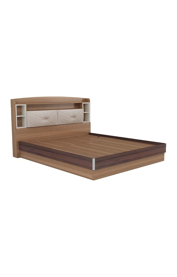 neudot Pico Queen Engineered Wood Queen Hydraulic Bed  (Finish Color - TEAK, Delivery Condition - Knock Down)