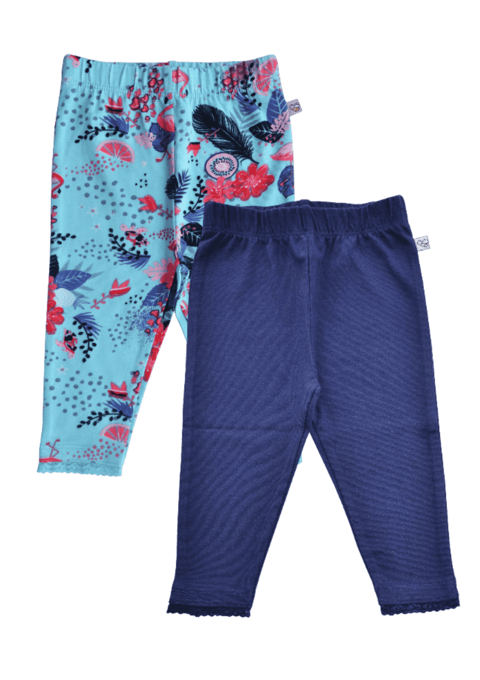Baby Girls 2pc Combo Leggings (Blue+Navy)