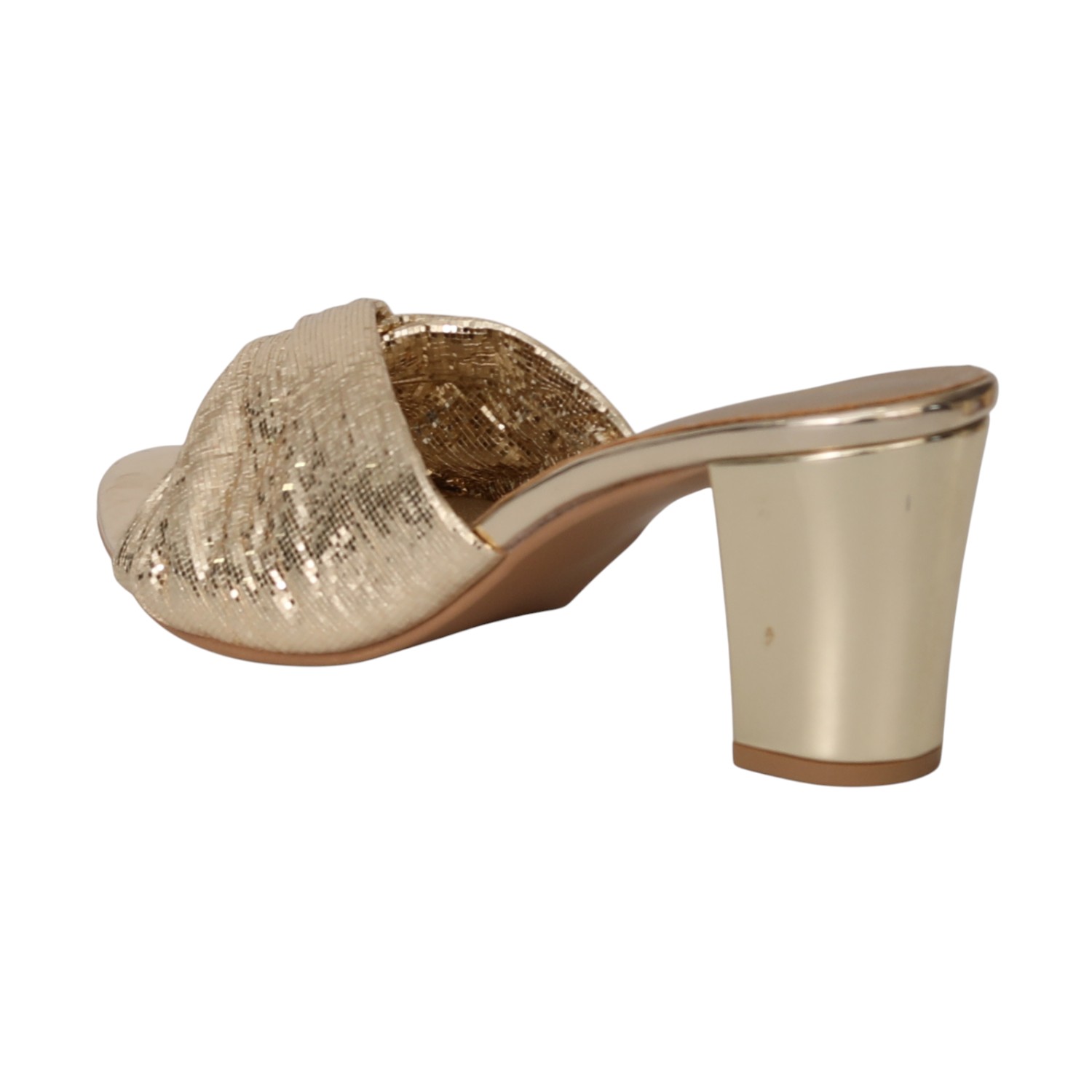 Women Golden Shimmer Rise Platform Sandals