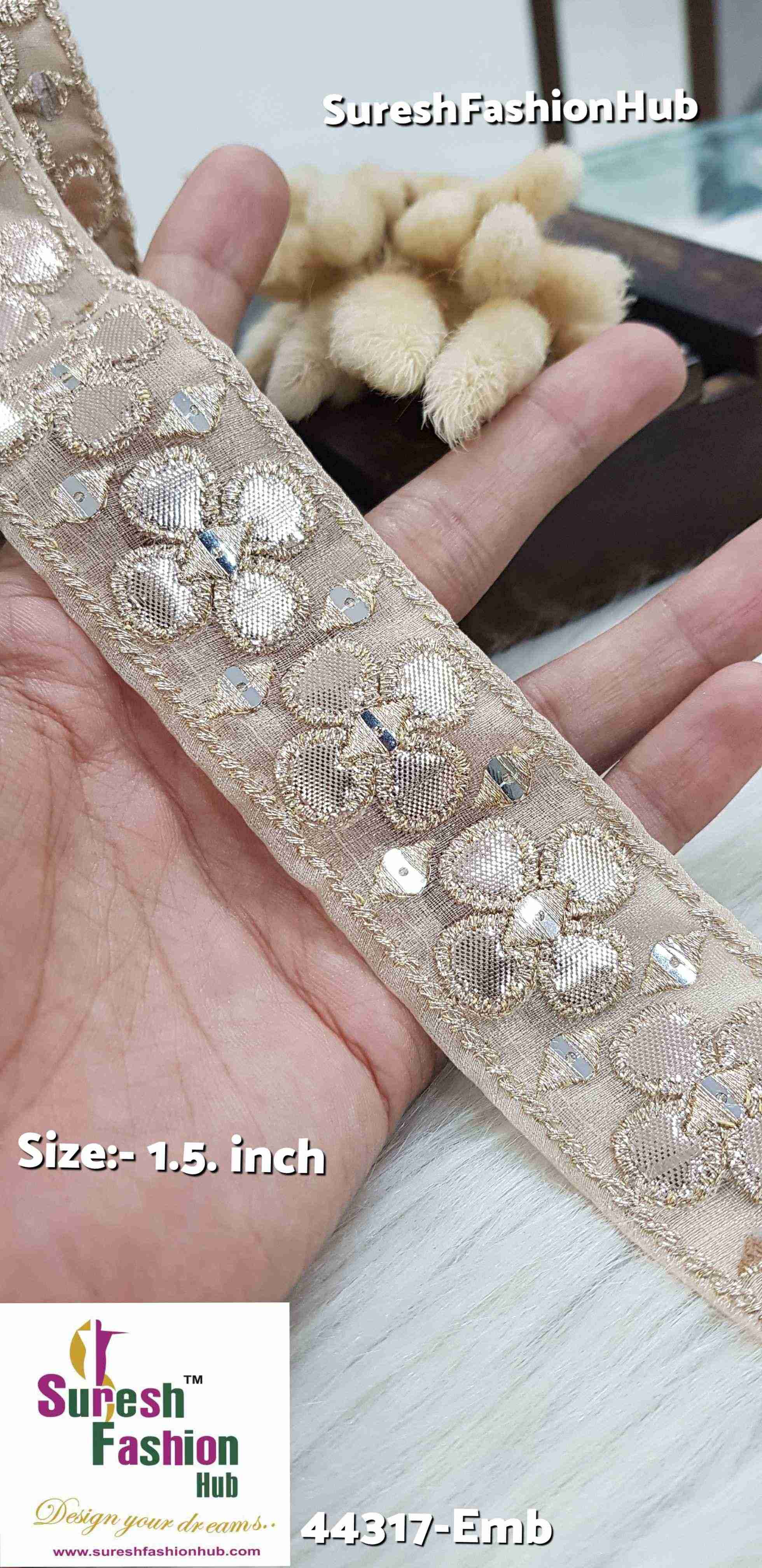 Rose Gota Laser Cut Border Lace
