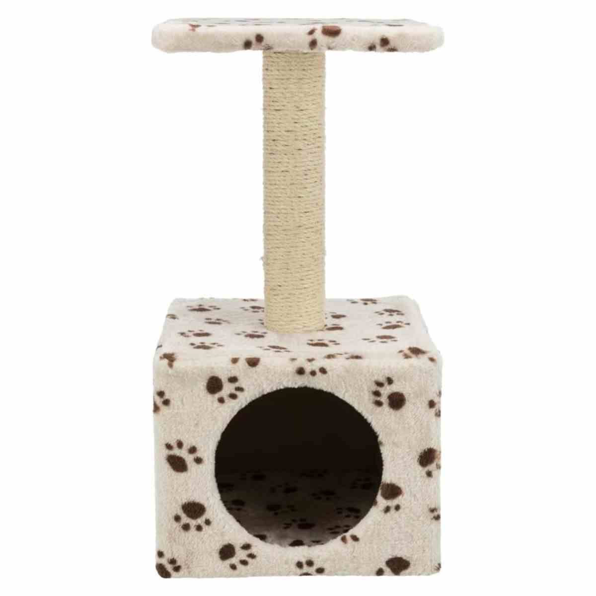 Trixie Junior Zamora Scratching Post with Paw Print Toy for Cats (60 cm, Beige)