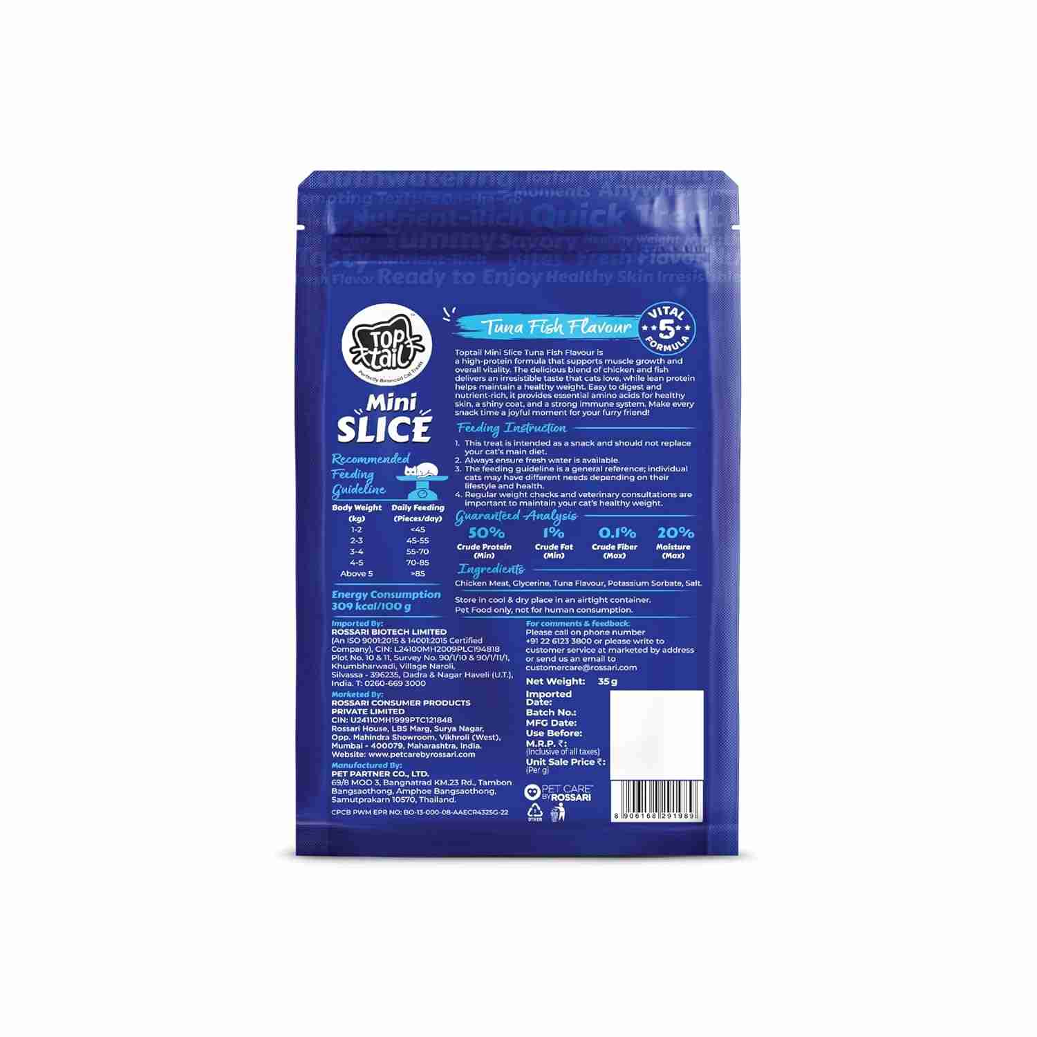 Top tail Mini Slice Tuna Treats for Cats 35 g