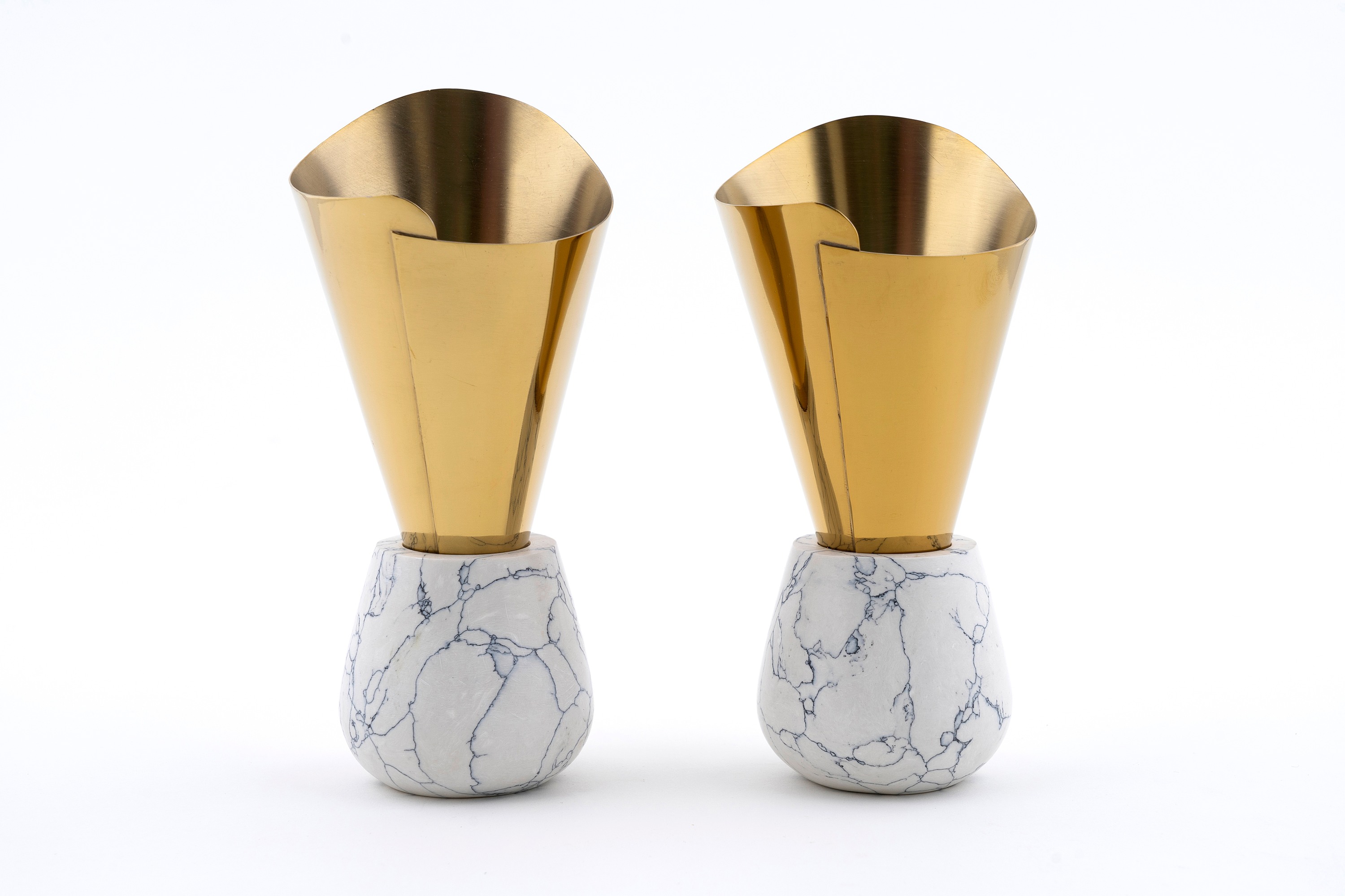 Cone with White Terrazzo base