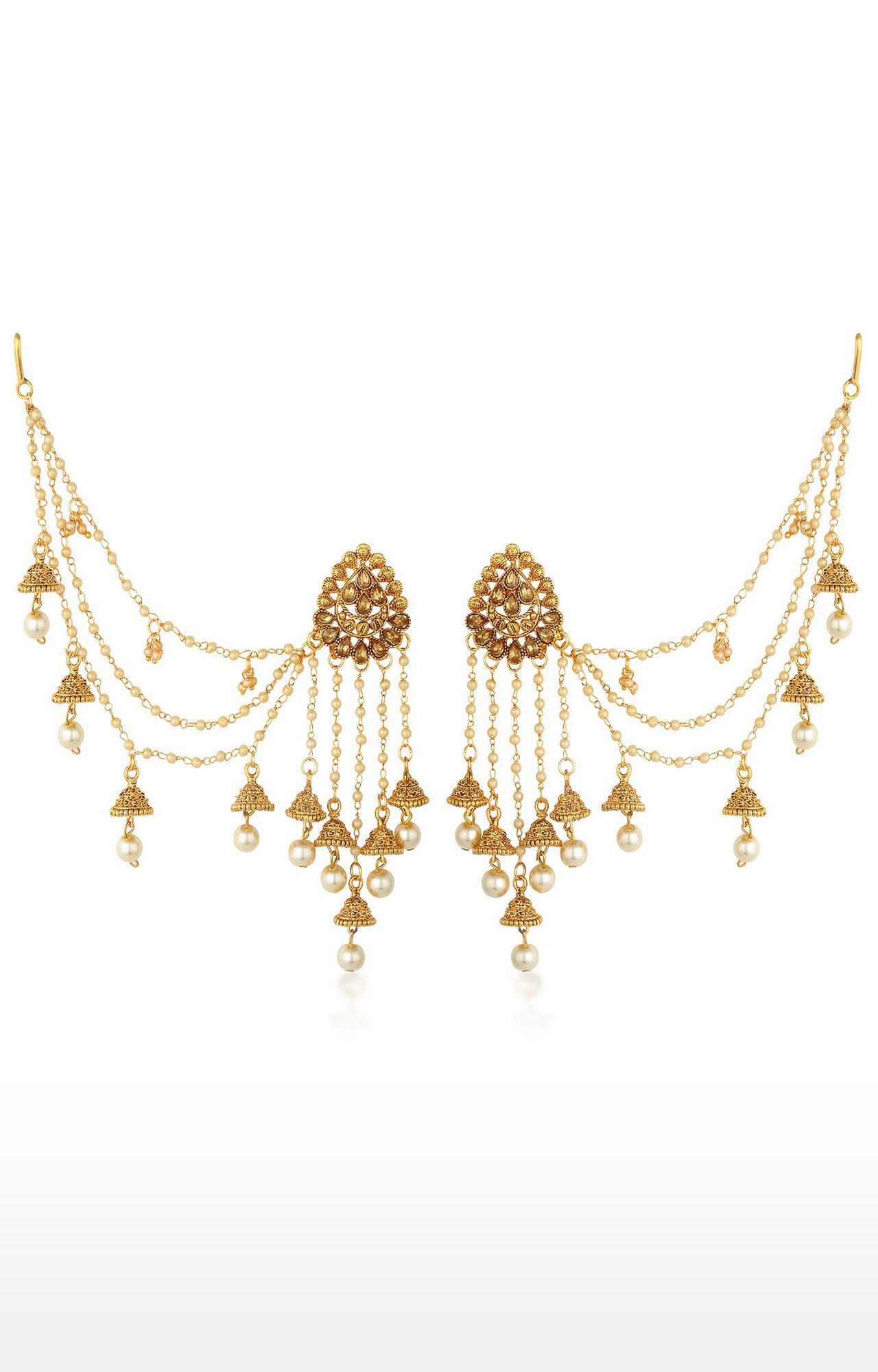 Sukkhi Incredible Gold Plated Bahubali Inspired Long Chain Jhumki