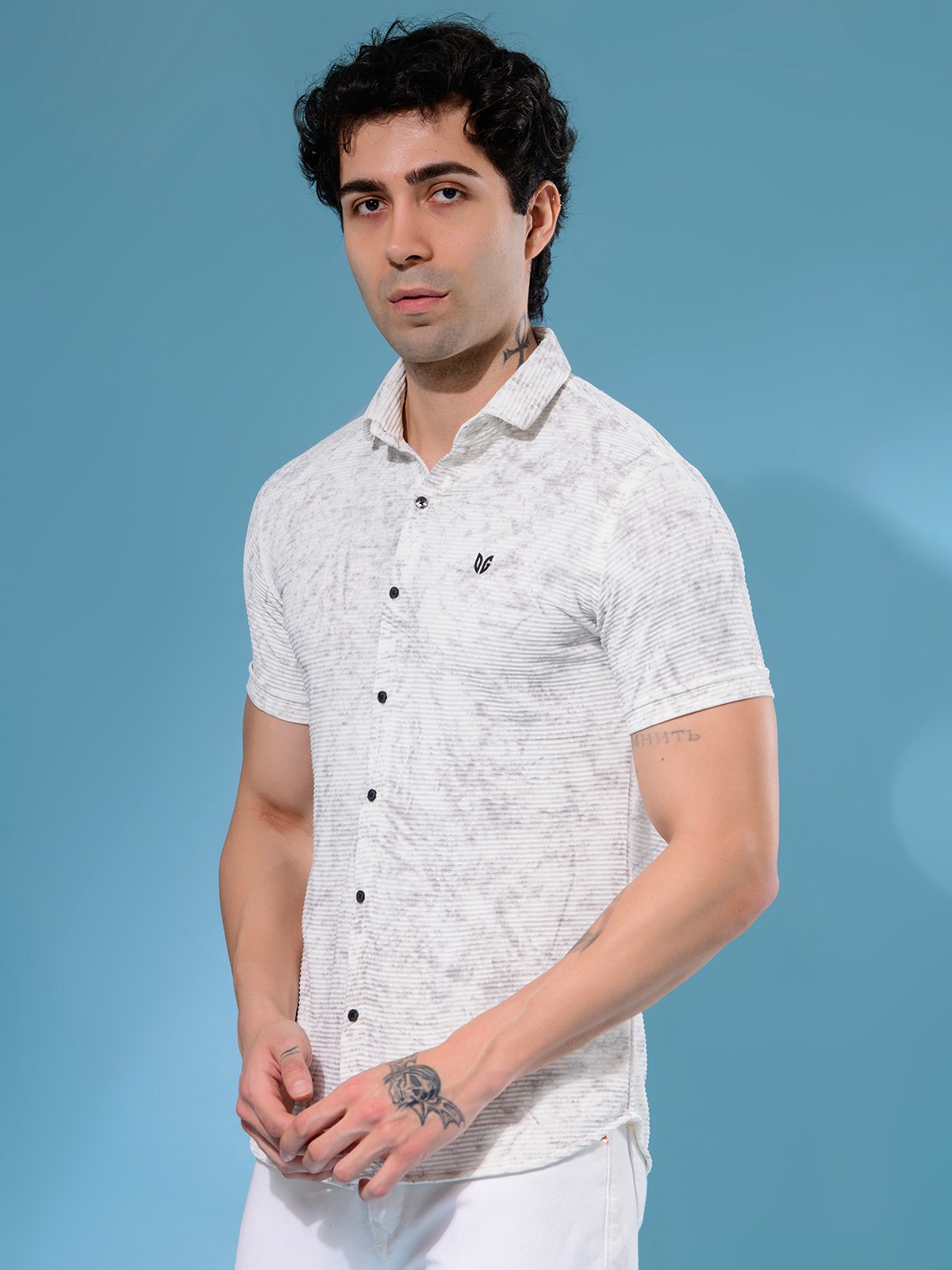 ALBION MENS OLDGARAGE 2 (WHITE) SHIRT