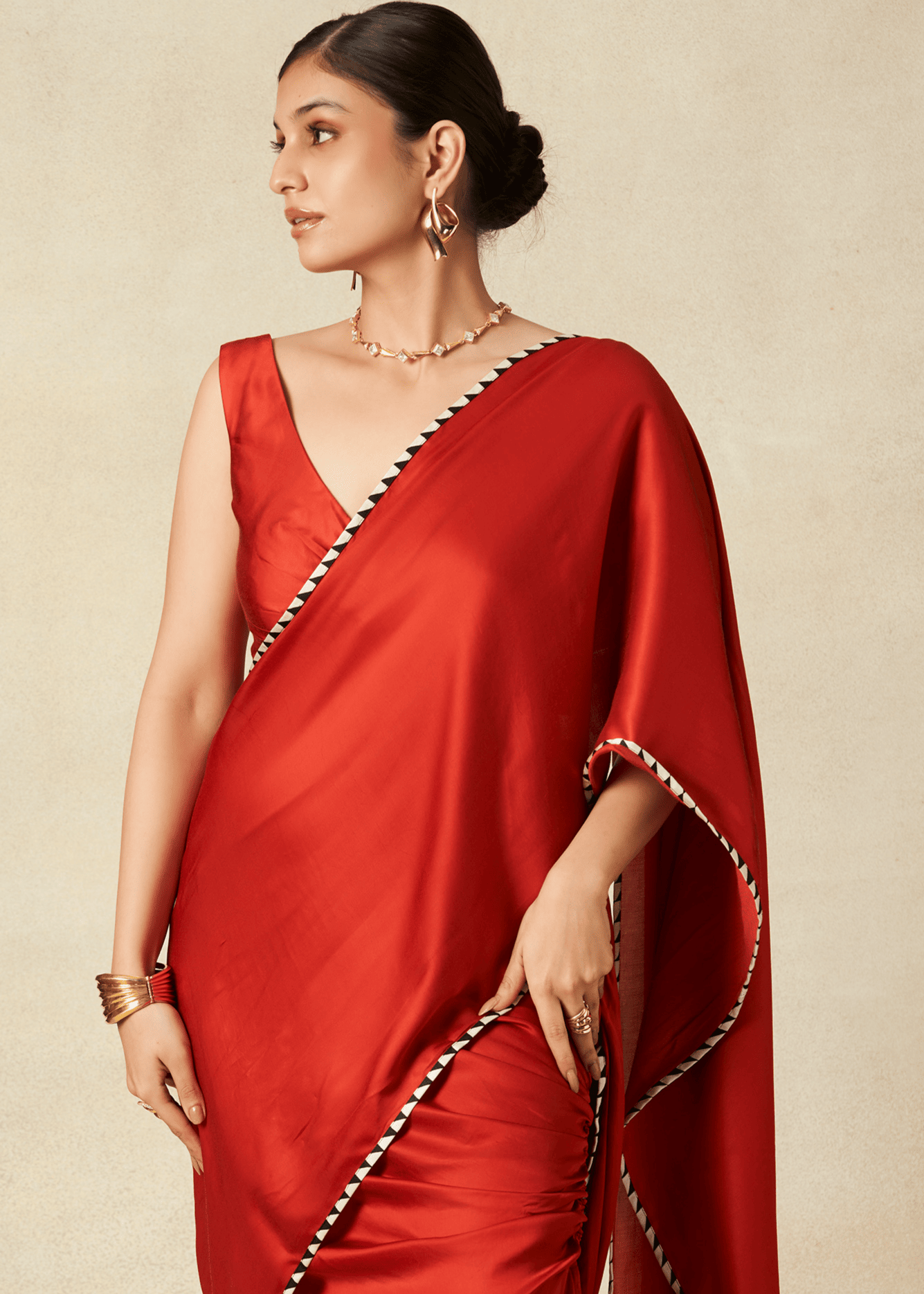 Red Twisted Blouse​