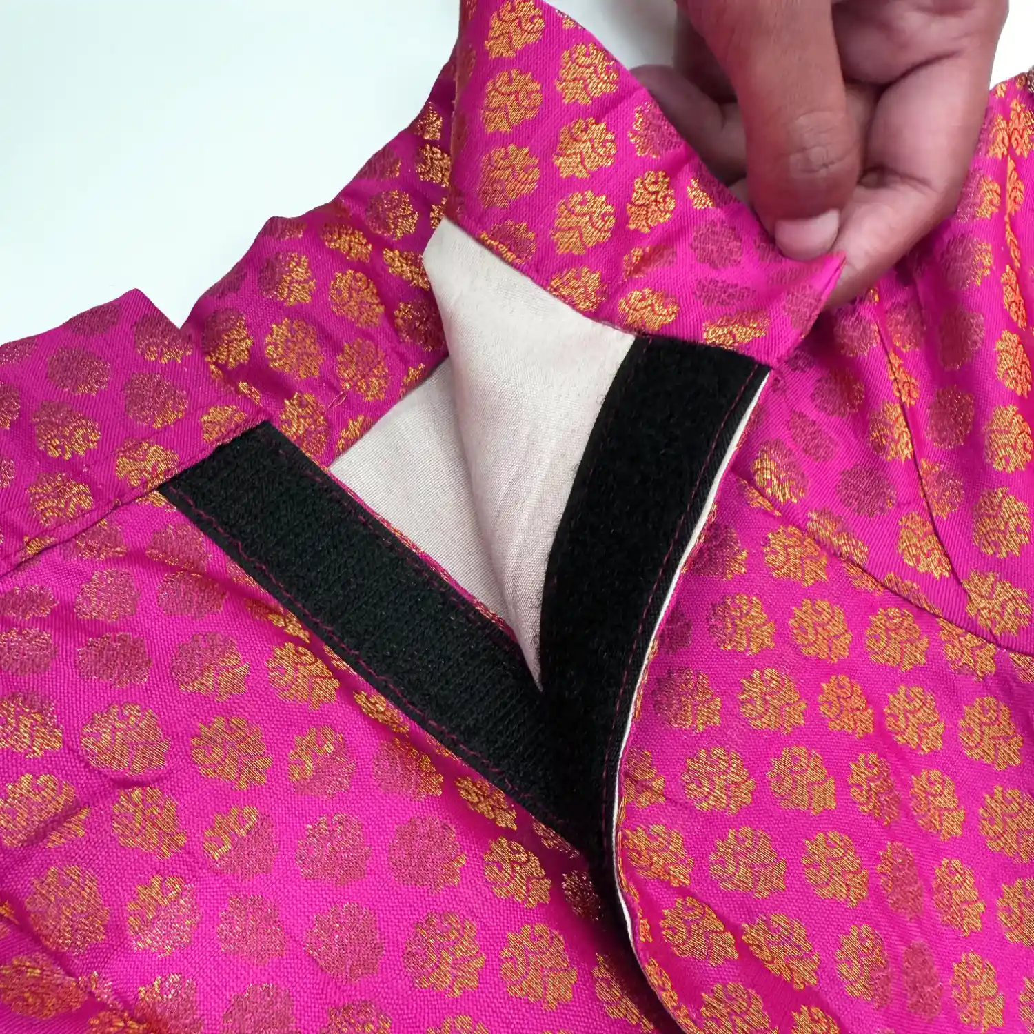 Pawsindia Traditional Royal Brocade Dress for Cats - Pink | Ethnic Festive Wear