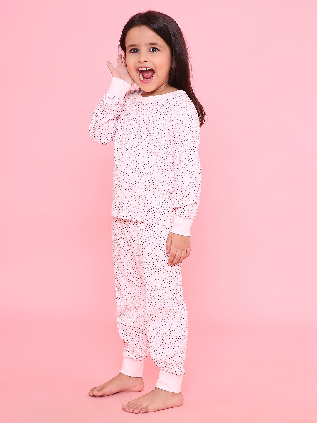 Girls- 2 piece printed cotton jogger lounge set