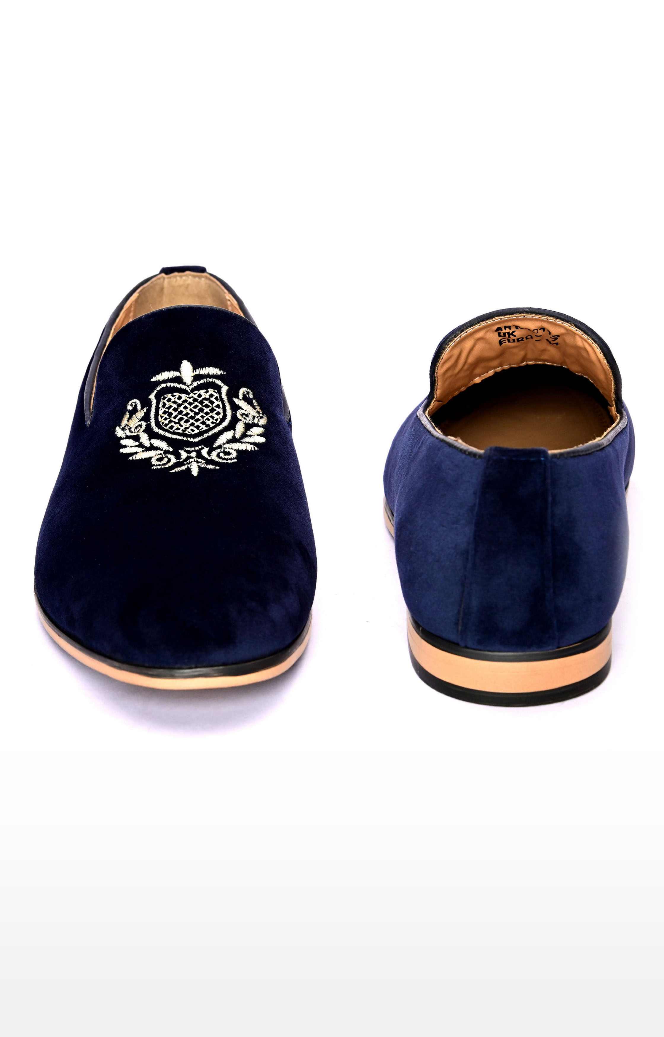 San Frissco Men Faux Leather Realm Embroidered Loafers