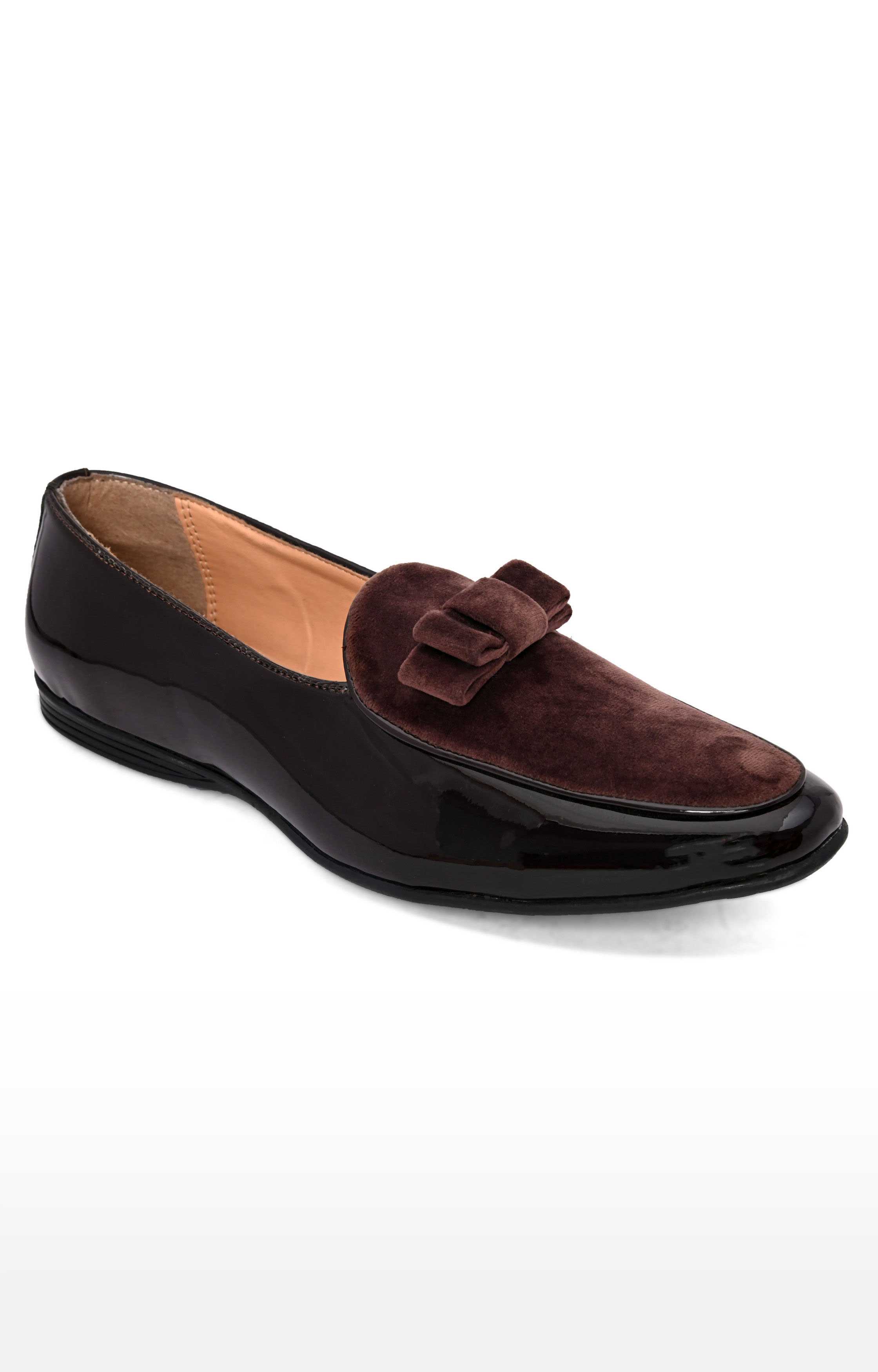 San Frissco Men Brown Patent Leather Loafers