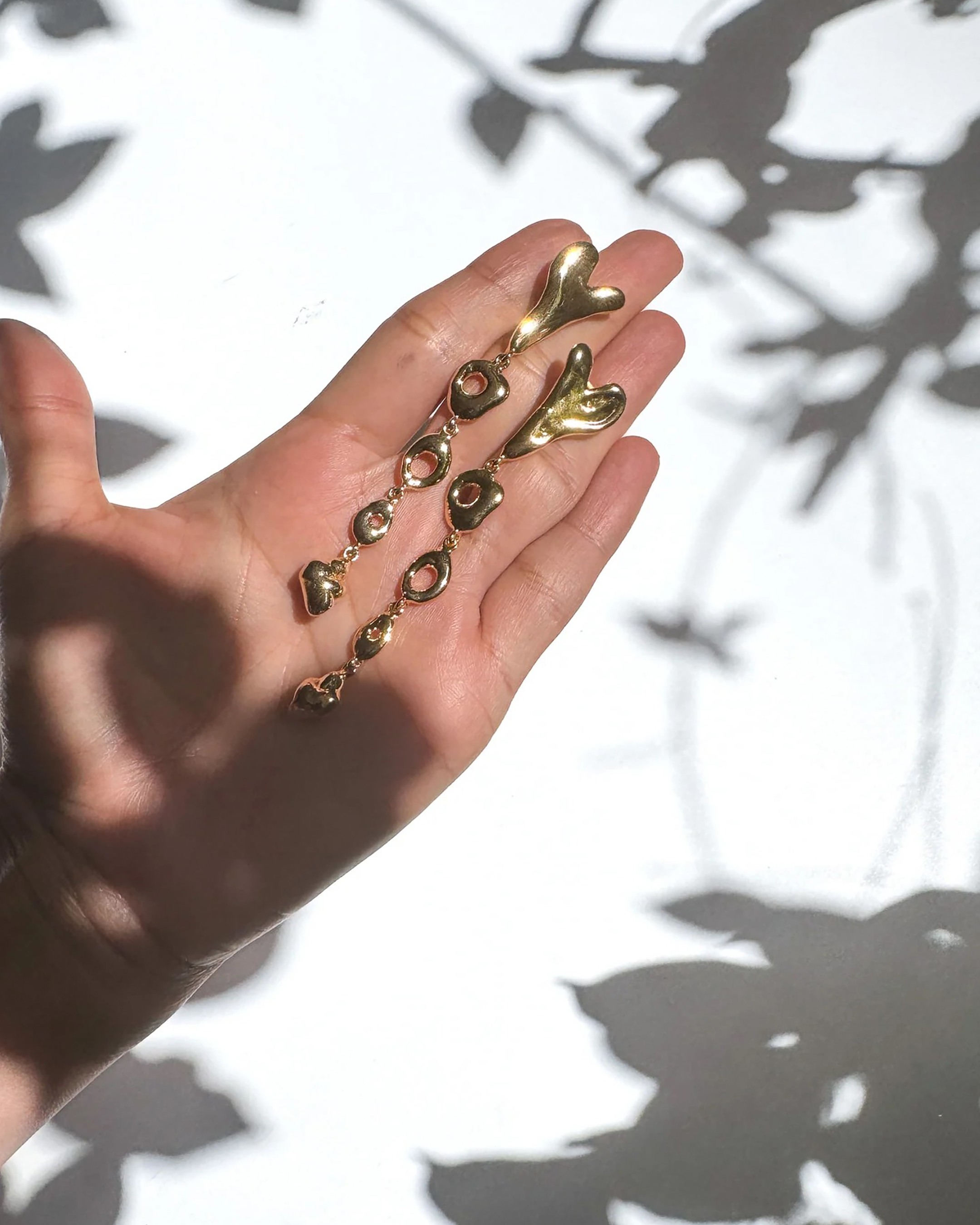 Pebble Heart Dangler Earrings