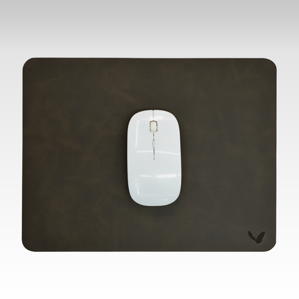 Rectangular Mouse Pad in Faux Leather | Creasing Free | High Precision | Reversible | Flexible | 11×9 Inches | Uniflex | Brown