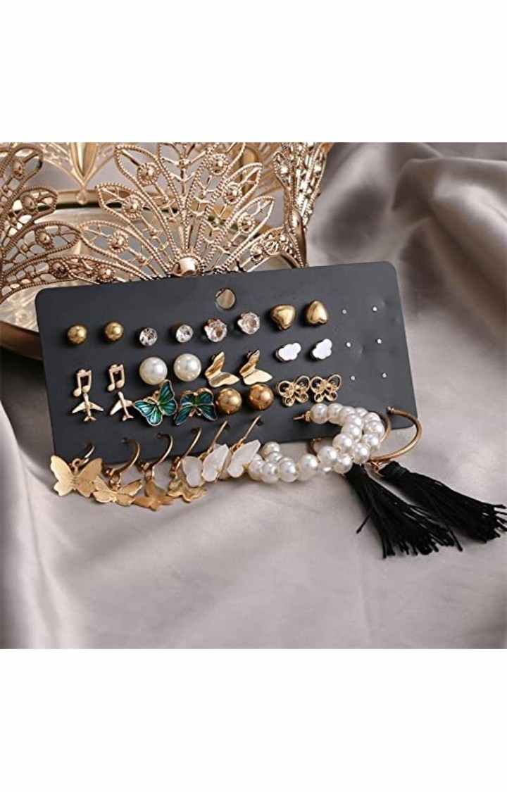 Set of 17 Bohemian Long Tassel Drop Statement Earrings and Studs