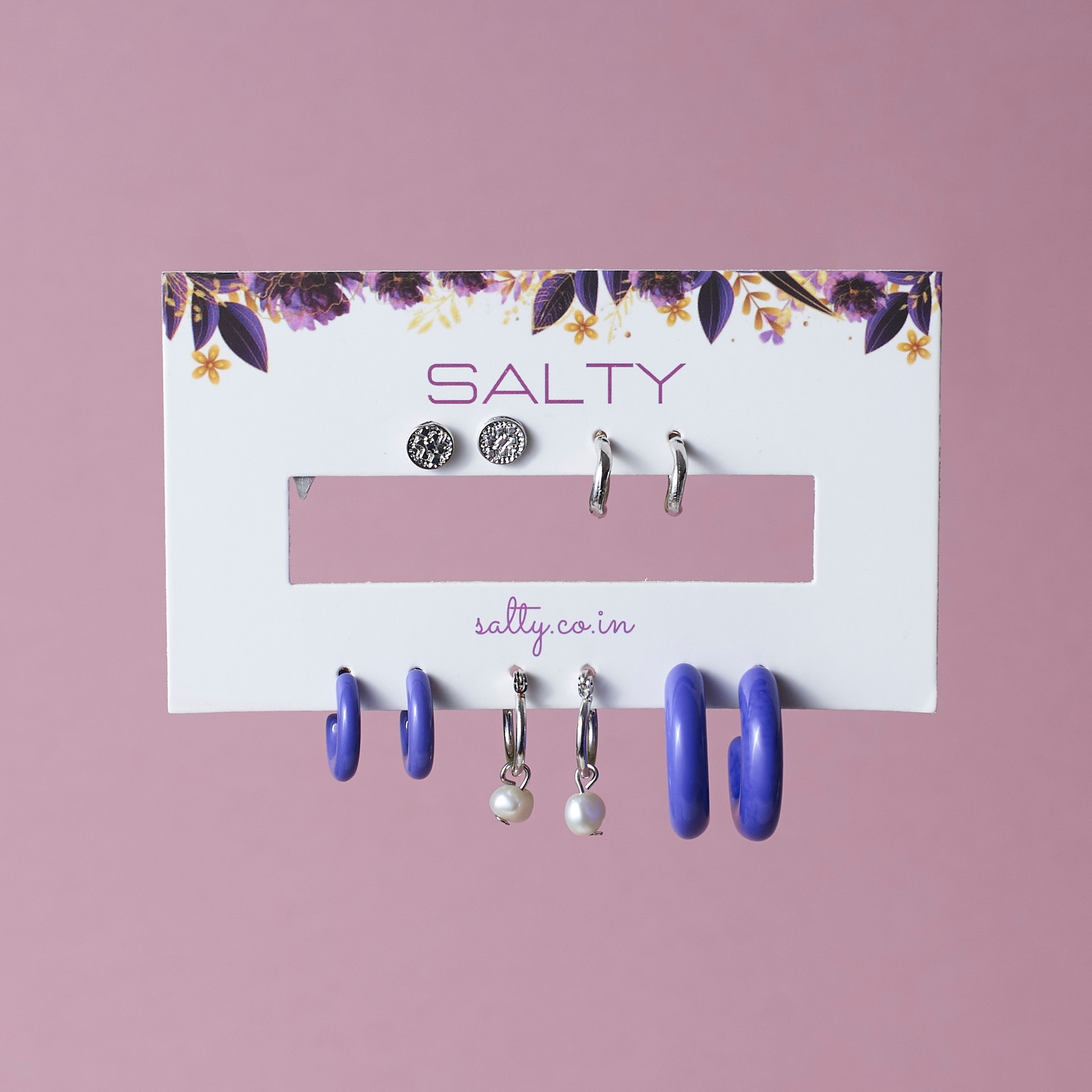 Salty | Set Of 5 Blue Bliss Shell Earrings Set